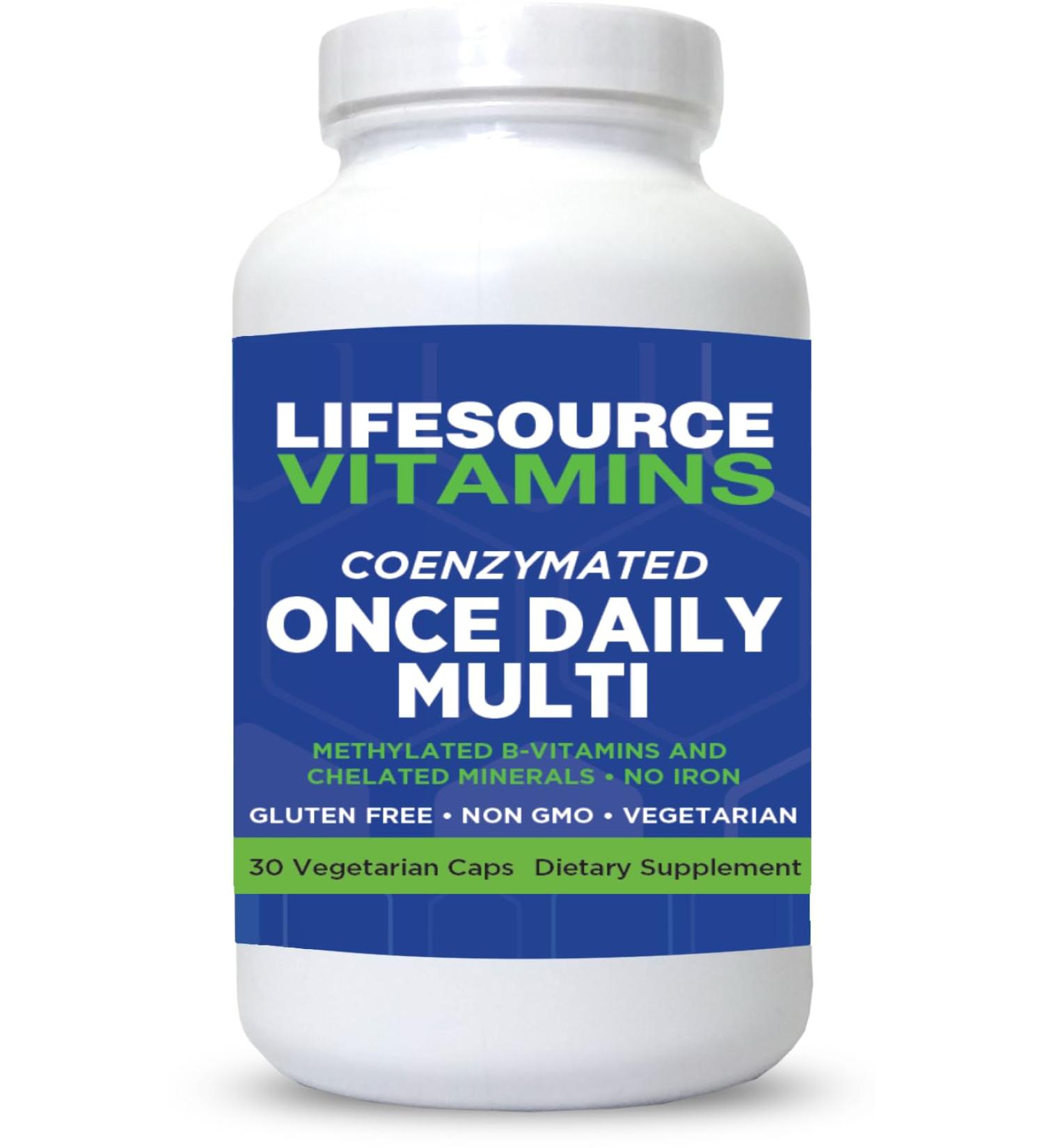 LSV LifeSource Vitamins Coenzymated Once Daily Multi Methylated B-Vitamins Chelated Minerals Iron-Free Vegetarian (30 Caps) 30 Count (Pack of 1)