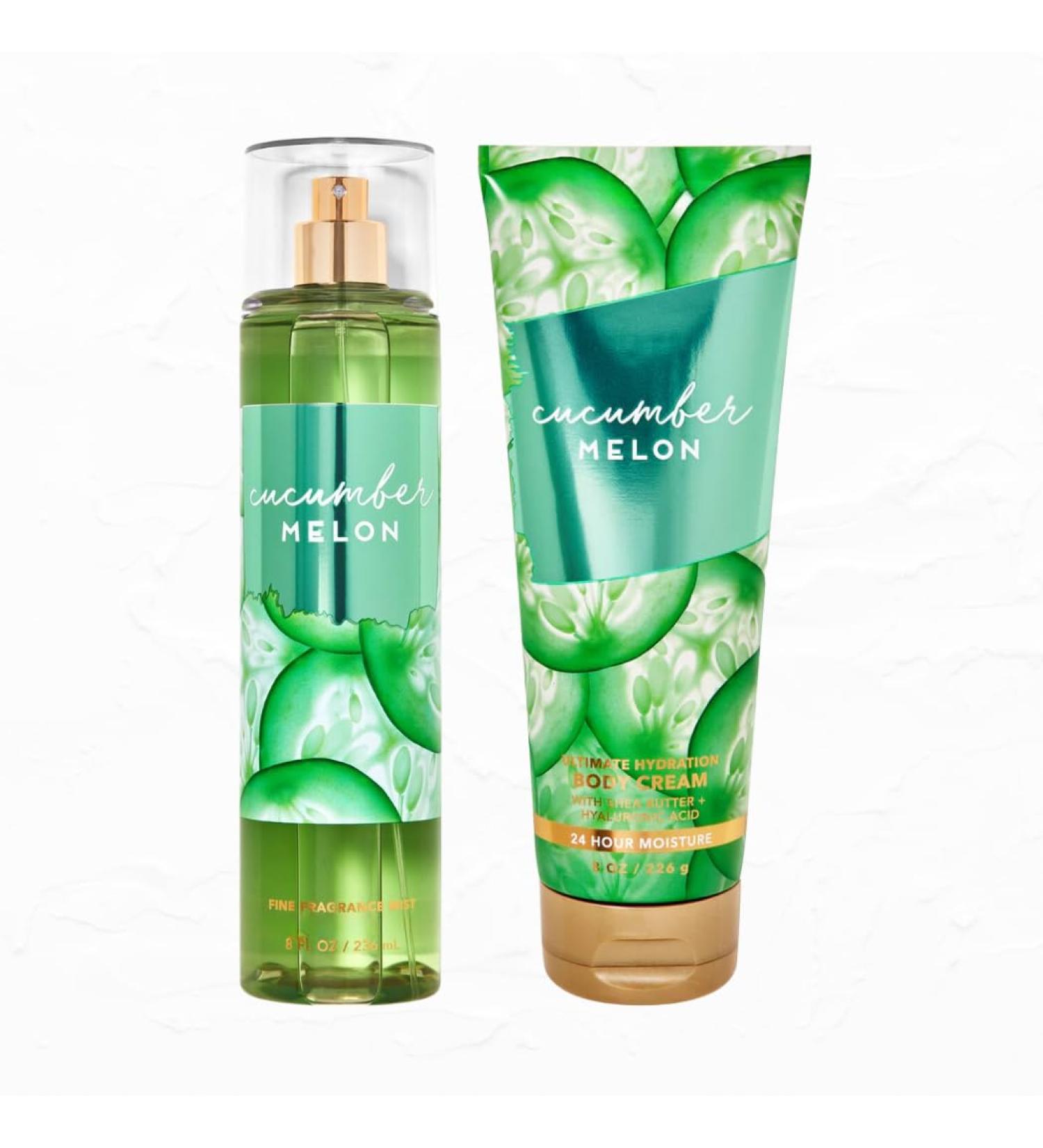 Cucumber Melon Body Care Duo | Fine Fragrance Mist 8 fl. oz. and Body Cream 8 oz. | Full Size Gift Set (Packaging Design Styles May Vary) - Buy Online on GoSupps.com