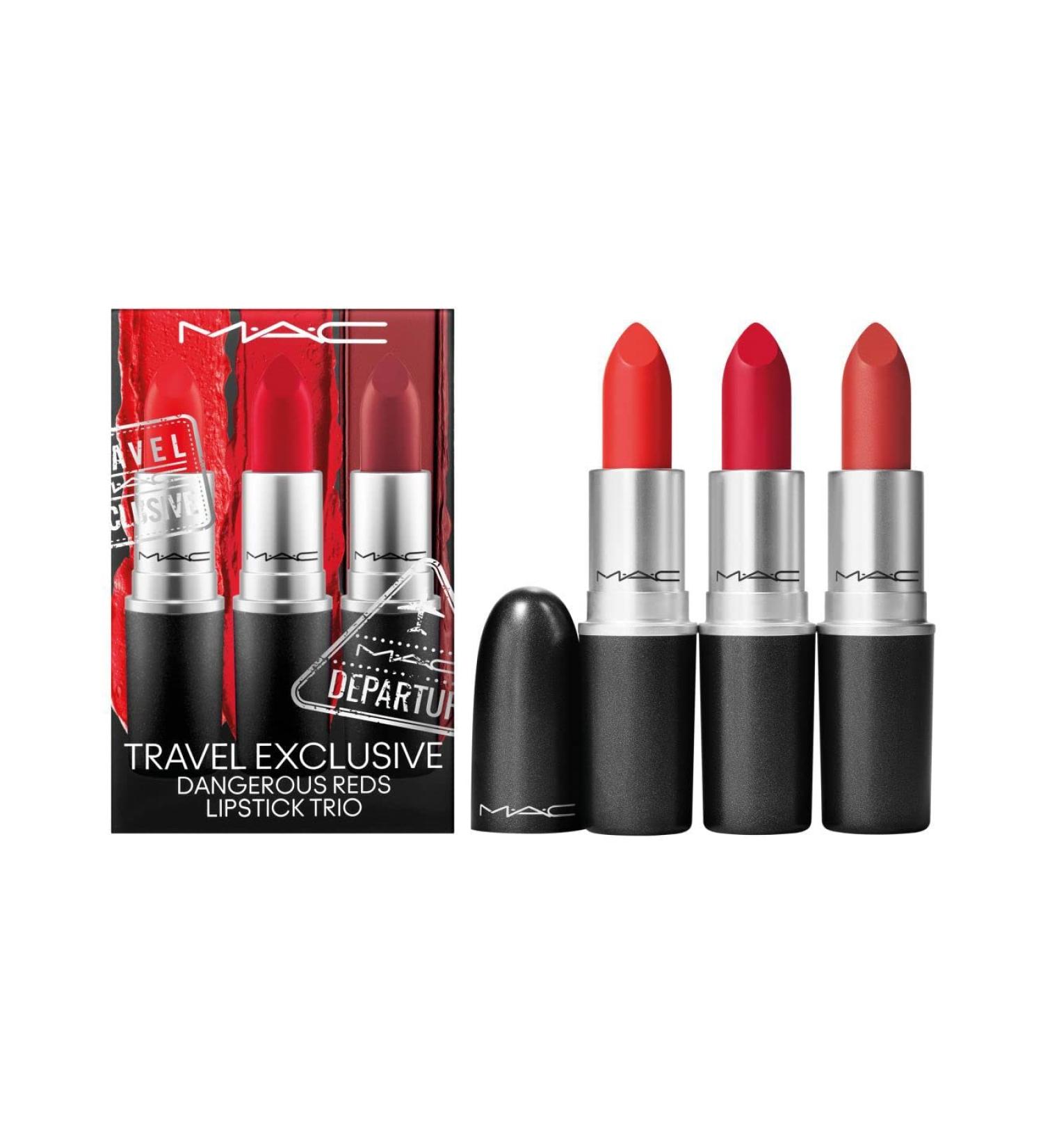 MAC Travel Exclusive Dangerous Reds Lipstick Trio Set Lady Danger/Ruby Woo/Chili