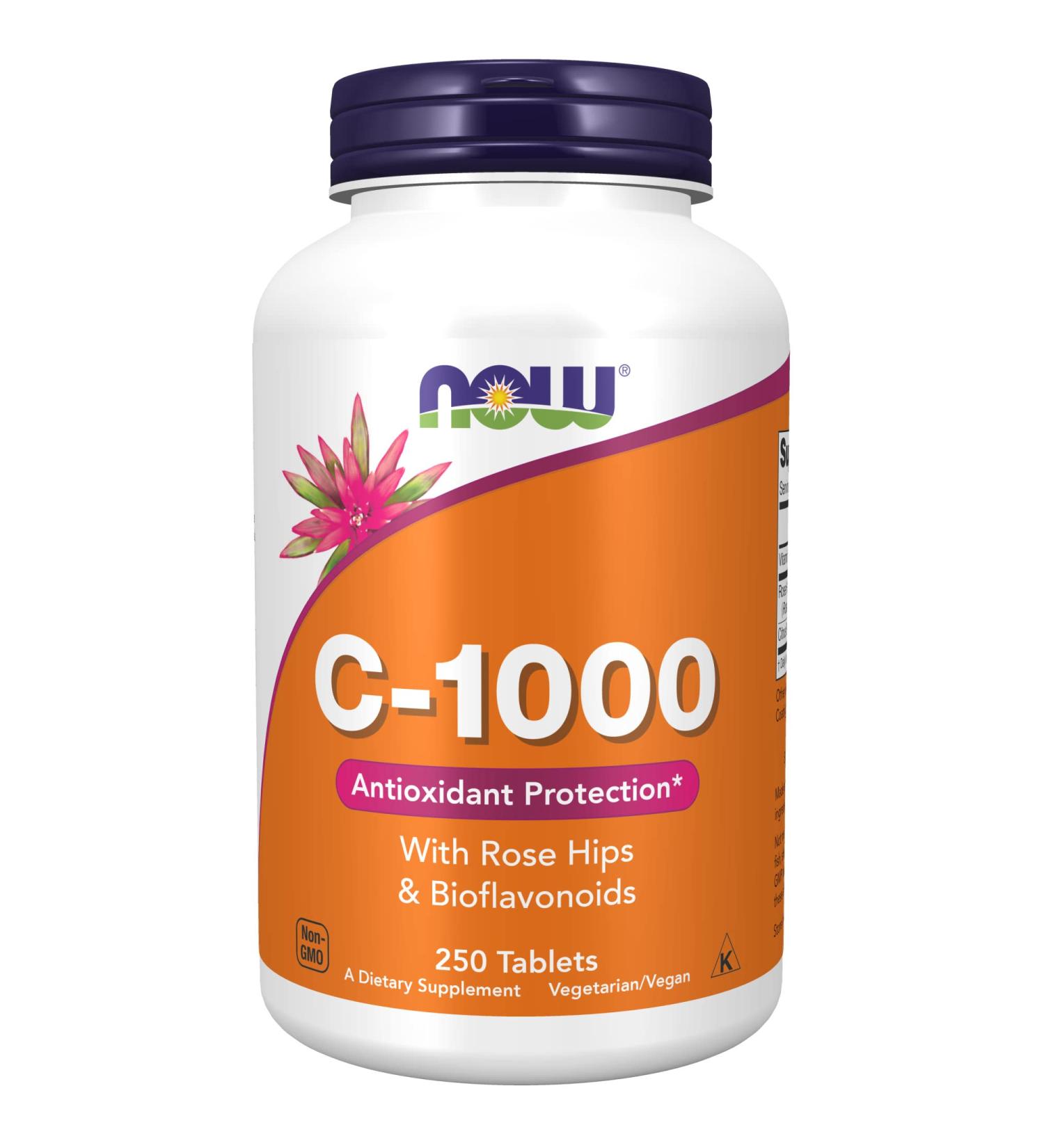Now Foods C-1000 with Rose Hips & Bioflavonoids - 250 Tablets | Vitamin C Formula - Buy Online on GoSupps.com