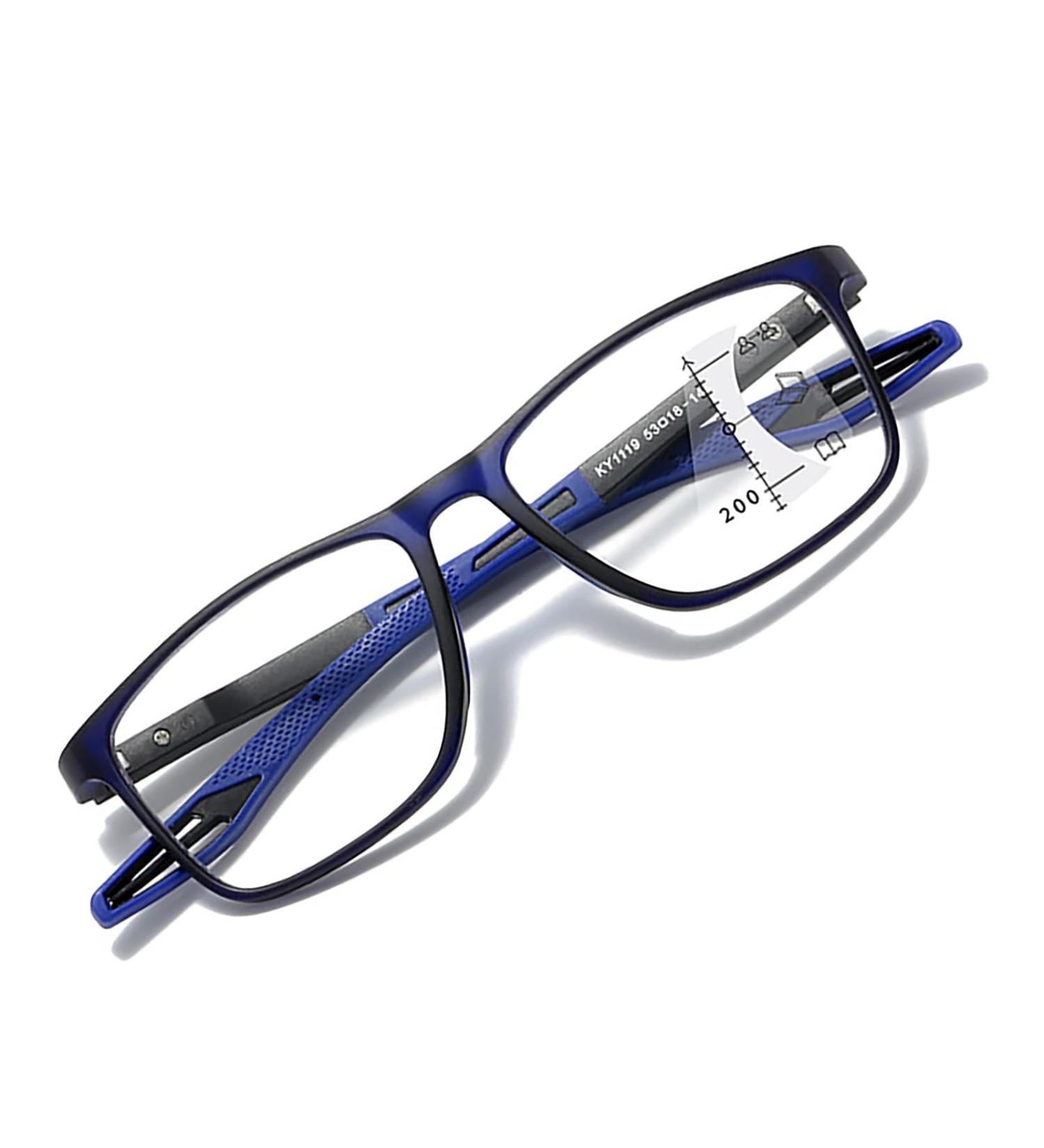 VAKUUM Multifocus Reading Glasses - Blue Light Blocking Trifocal Sports Eyewear in Navy Blue (2.0x - Buy Online on GoSupps.com