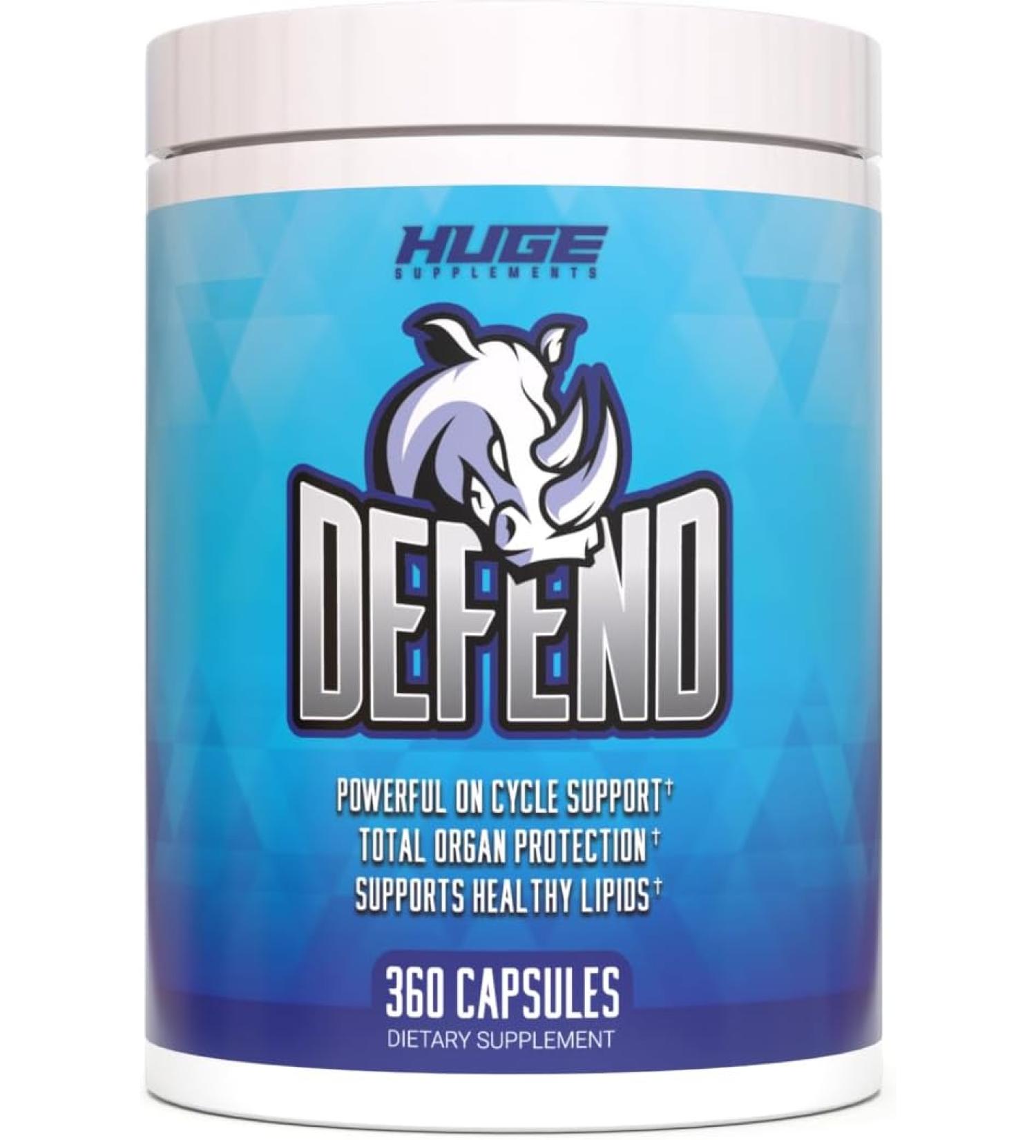 Huge Supplements Defend Cycle Support - On Cycle & Liver Assist with Milk Thistle, TUDCA, Hawthorn Berry - 120 Capsules - Buy Online on GoSupps.com