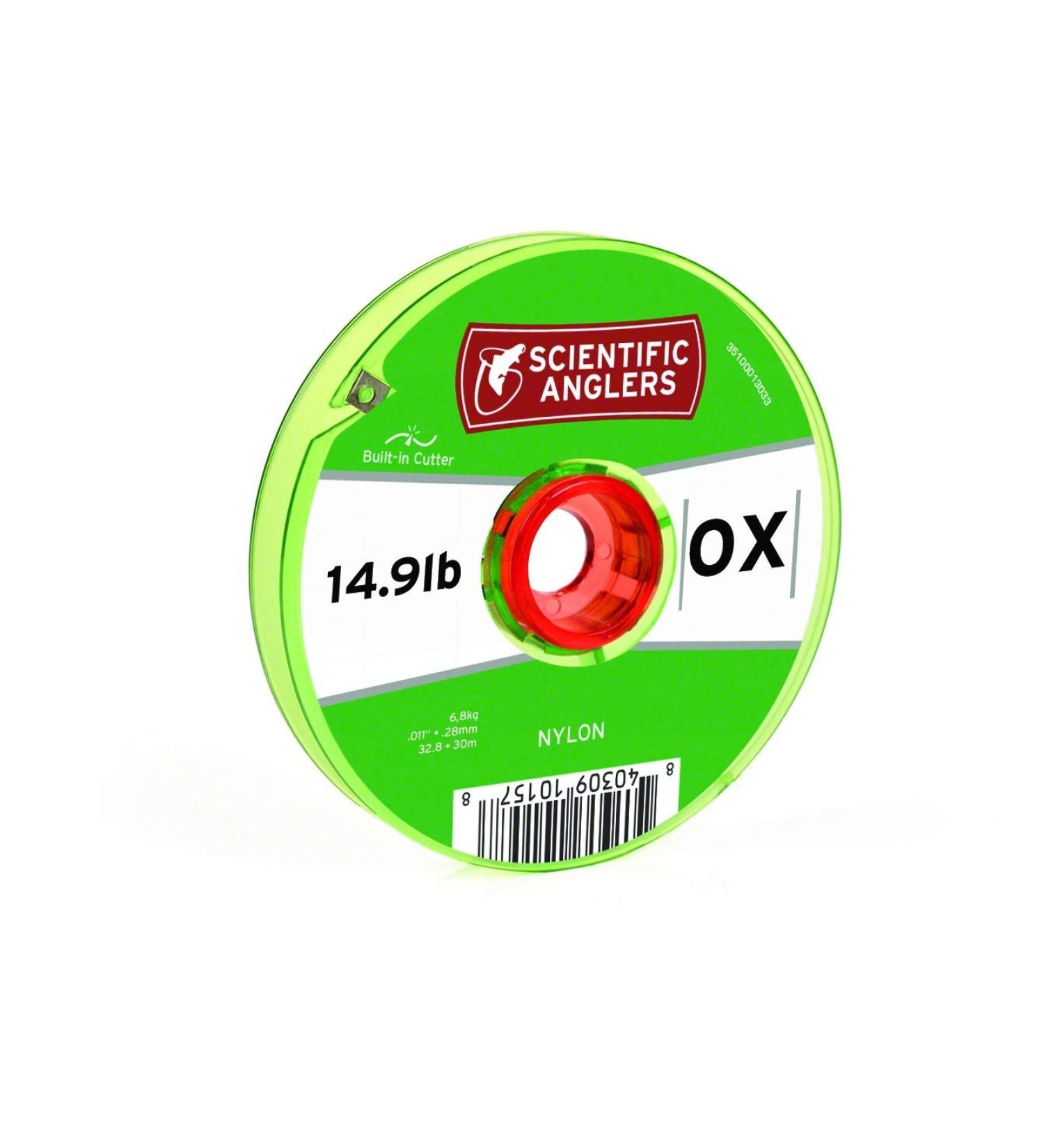 Scientific Anglers Nylon Interlocking Tippet Spool with Cutter Transparent 3X - 30 m