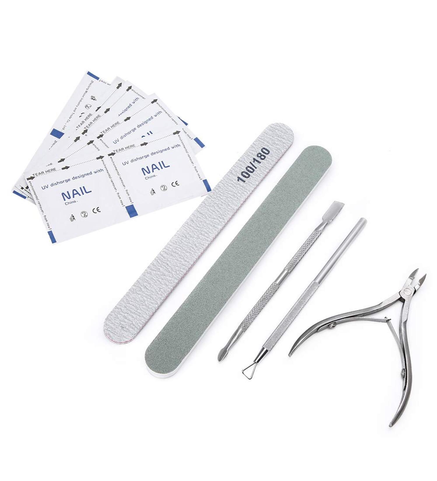 Manicure Tool Set Stainless Steel Cuticle Nippers Pusher File for Nail Polish Removal Suitable for Household and Nail Salon Use - Buy Online on GoSupps.com