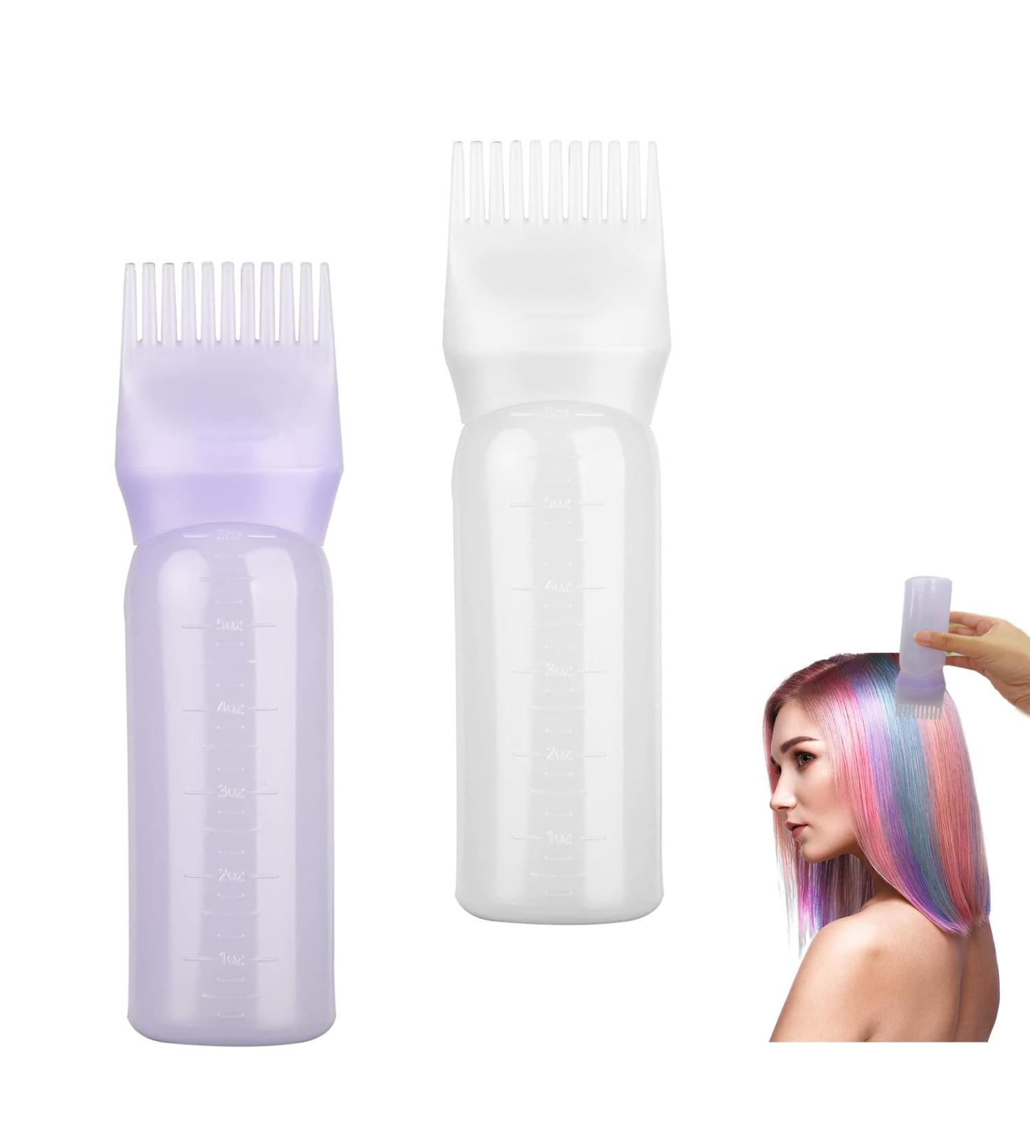 FINEASY Hair Color Brush Set - 2 Pack Root Applicator Bottles for Easy Hair Coloring (170ml White & Violet) - Buy Online on GoSupps.com