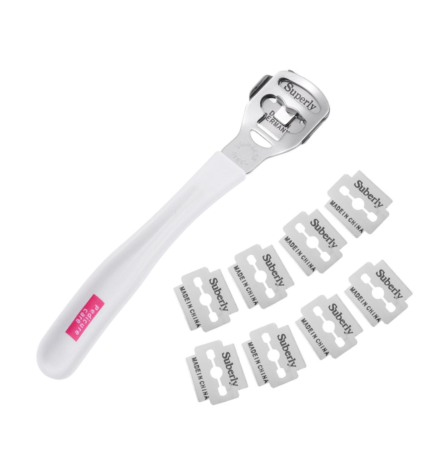 Foot Callus Remover & Cuticle Care - Pedicure Tool with 20 Blades for Hard Skin & Corns - Ultimate Foot Care Solution - Buy Online on GoSupps.com