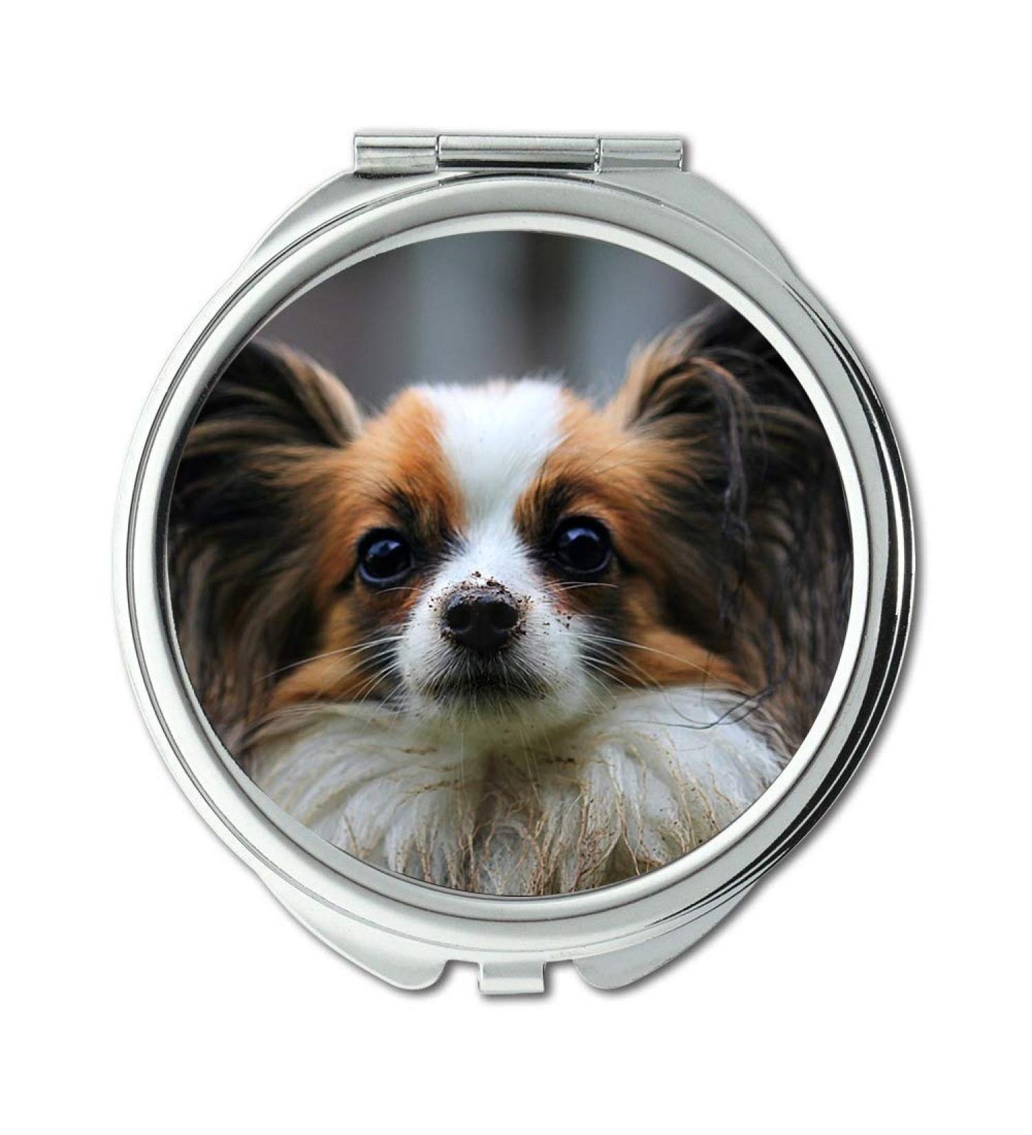 Mirror makeup mirror Papillon Dog Animal Pocket Mirror portable mirror - Buy Online on GoSupps.com