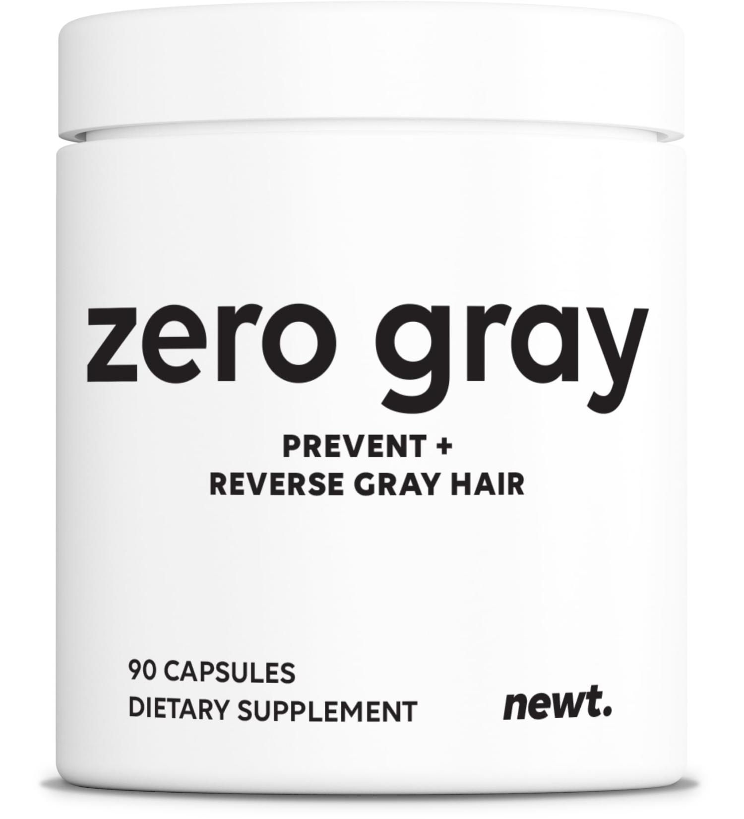 ZERO GRAY Anti Grey Hair Supplements to Reverse Gray Hair Permanently Fast | Restore Natural Color & Prevent Grey Hair Growth | Biotin Vitamins Catalase Supplement Men & Women | 90 Capsules - Buy Online on GoSupps.com