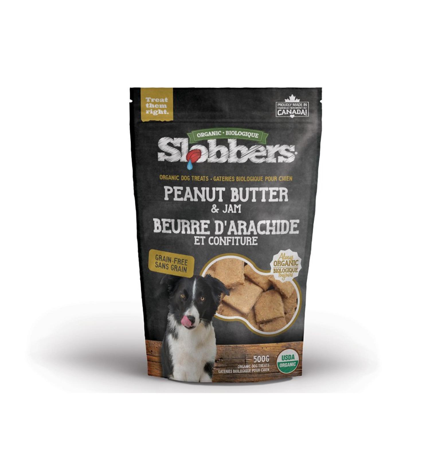 Slobbers Organic Dog Treats - Peanut Butter & Jam 500g