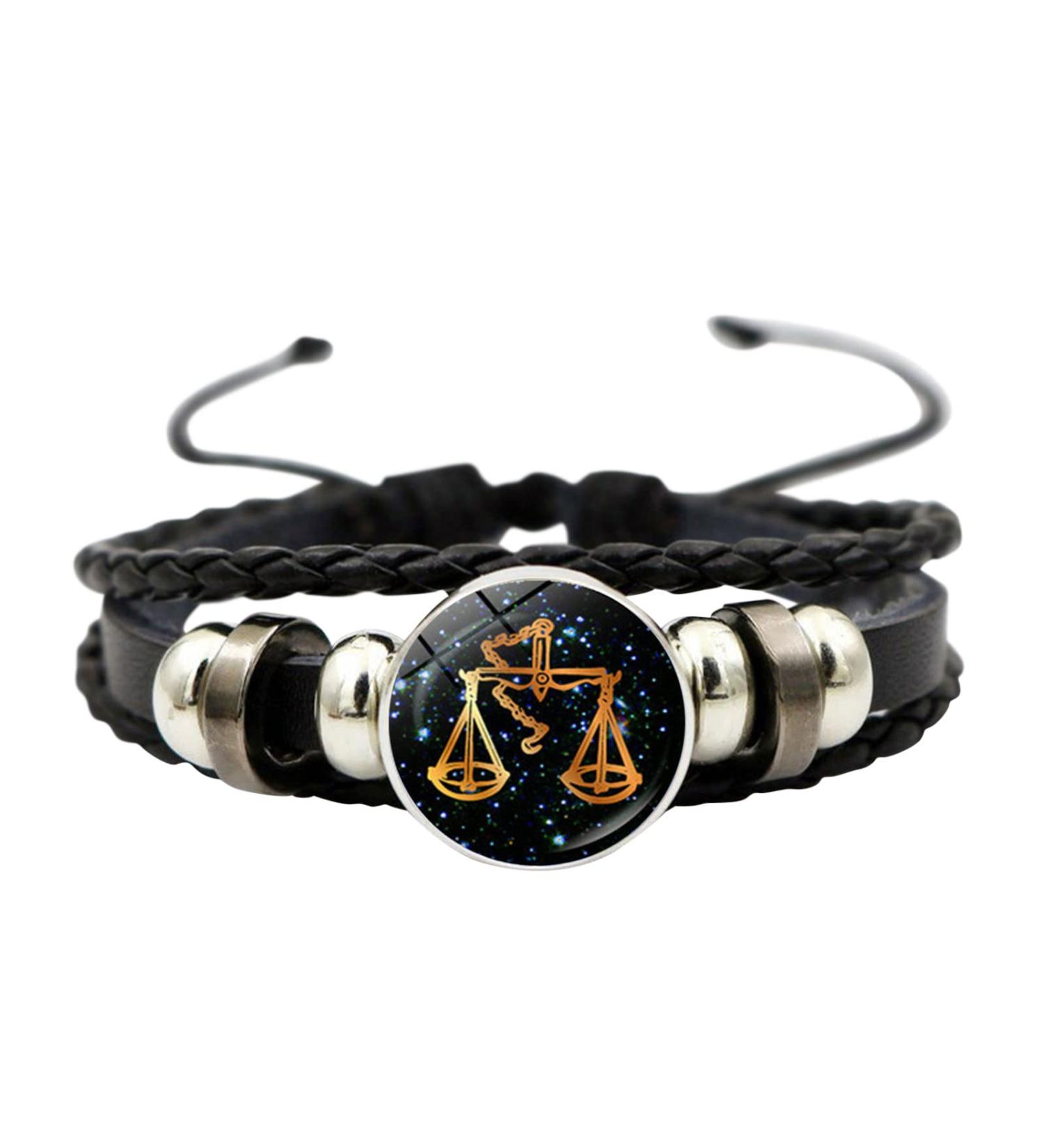 Bracelet Twelve Jewelry Bracelet Time Woven Beaded Leather Bracelet Hand Gemstone Constellation Bracelets Gbd200-9 G One Size - Buy Online on GoSupps.com