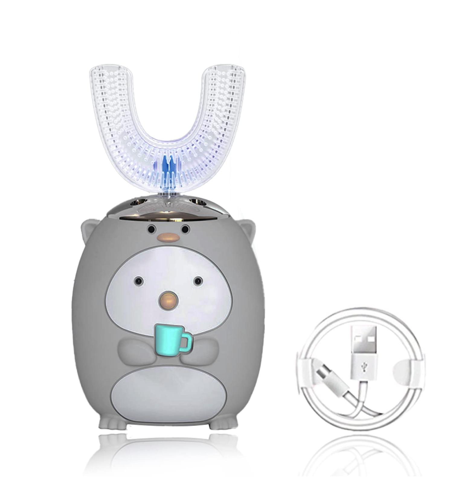 Buy Electric Children's Toothbrush - 360 Ultrasonic Smart 60s Cleaning for Ages 2-6 - Gray - International Shipping Available - Buy Online on GoSupps.com