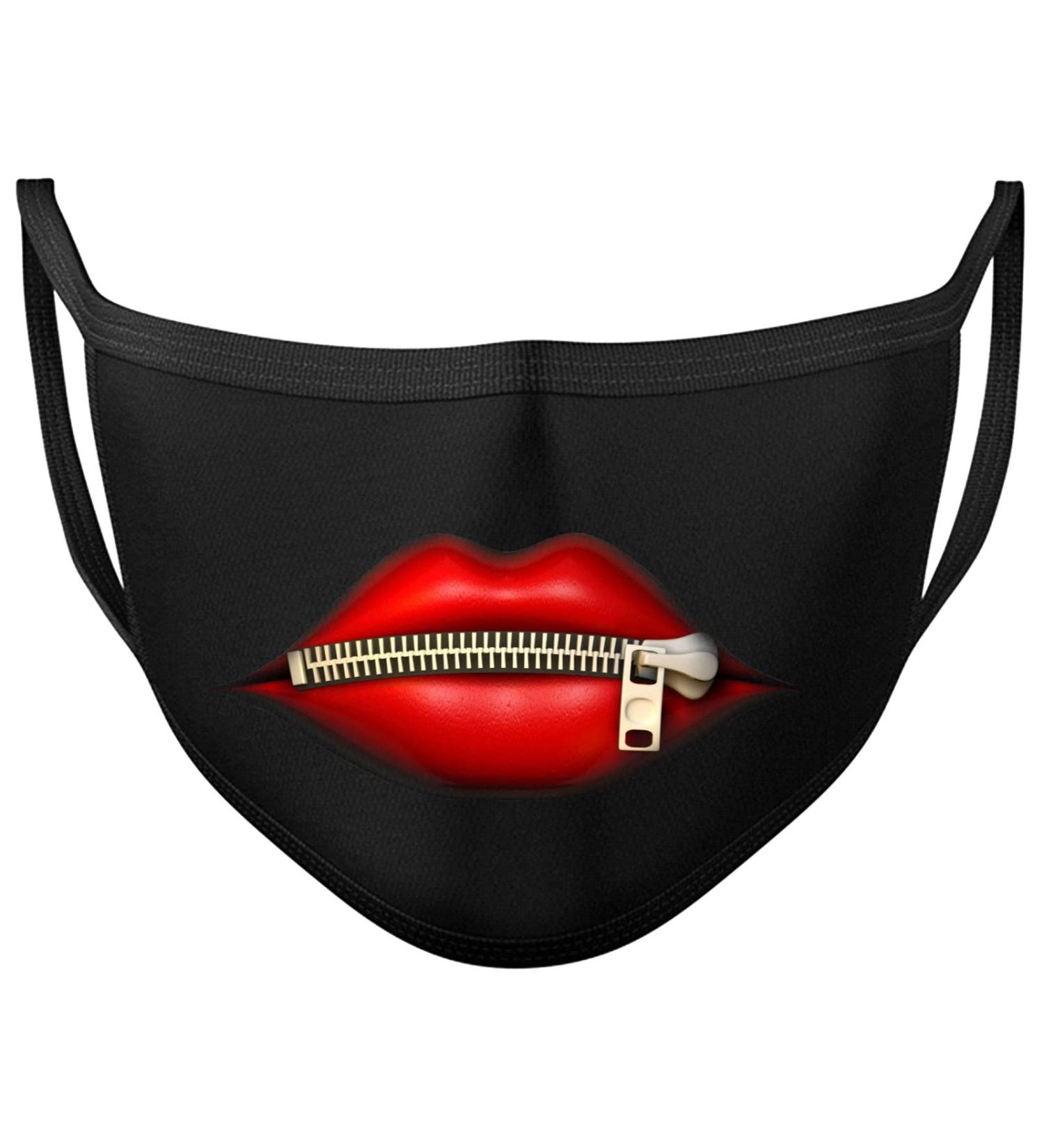 Darkwear Tiger Wolf Skull Cat Rose Sugar Skull Fashion Mask Zipper at the lips.