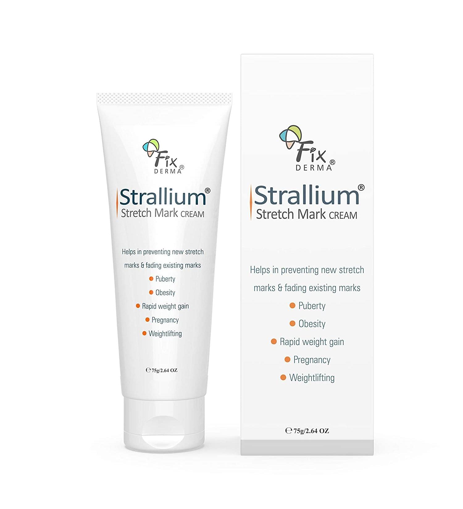 Grah Fixderma Strallium Stretch Mark Cream - Pregnancy Scar Removal and Moisturizing Cream for Stomach, Thighs & Body - 75g - Buy Online on GoSupps.com