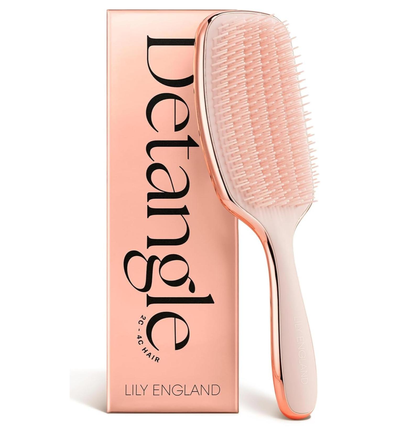 Lily England Curly Hair Brush for Pain-Free Detangling & Styling - Ideal for 3c to 4c Curly Hair - Flexible Bristles for Wet & Dry Hair - Rose Gold - Buy Online on GoSupps.com