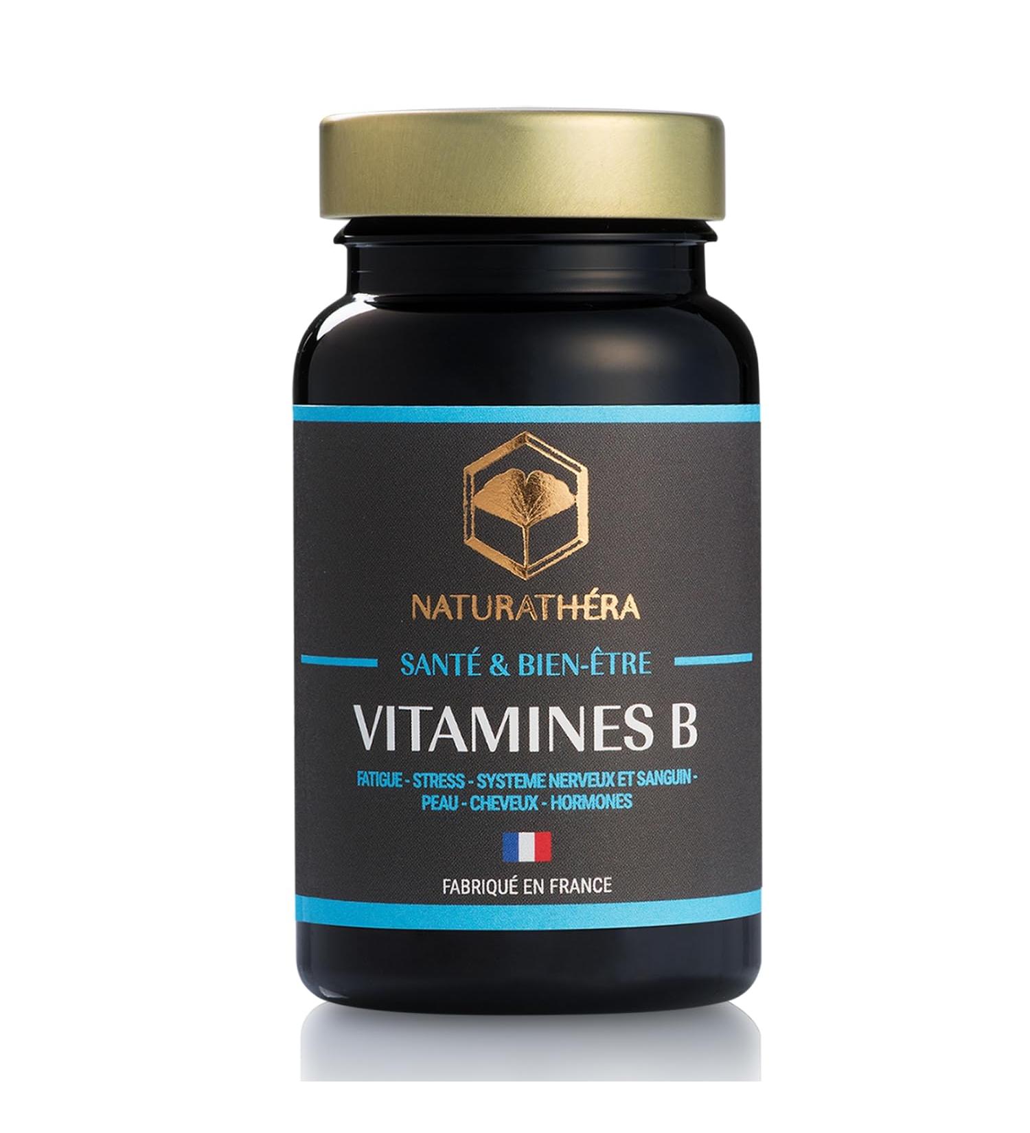 Naturathera VITAMINS B (B1 B2 B3 B5 B6 B8 B9 B12) Food Supplement Fatigue Immunity Well-Being Oxidative Stress - 30 Capsules - Made in France - Vegan - Free from GMO Allergen Additives - Buy Online on GoSupps.com