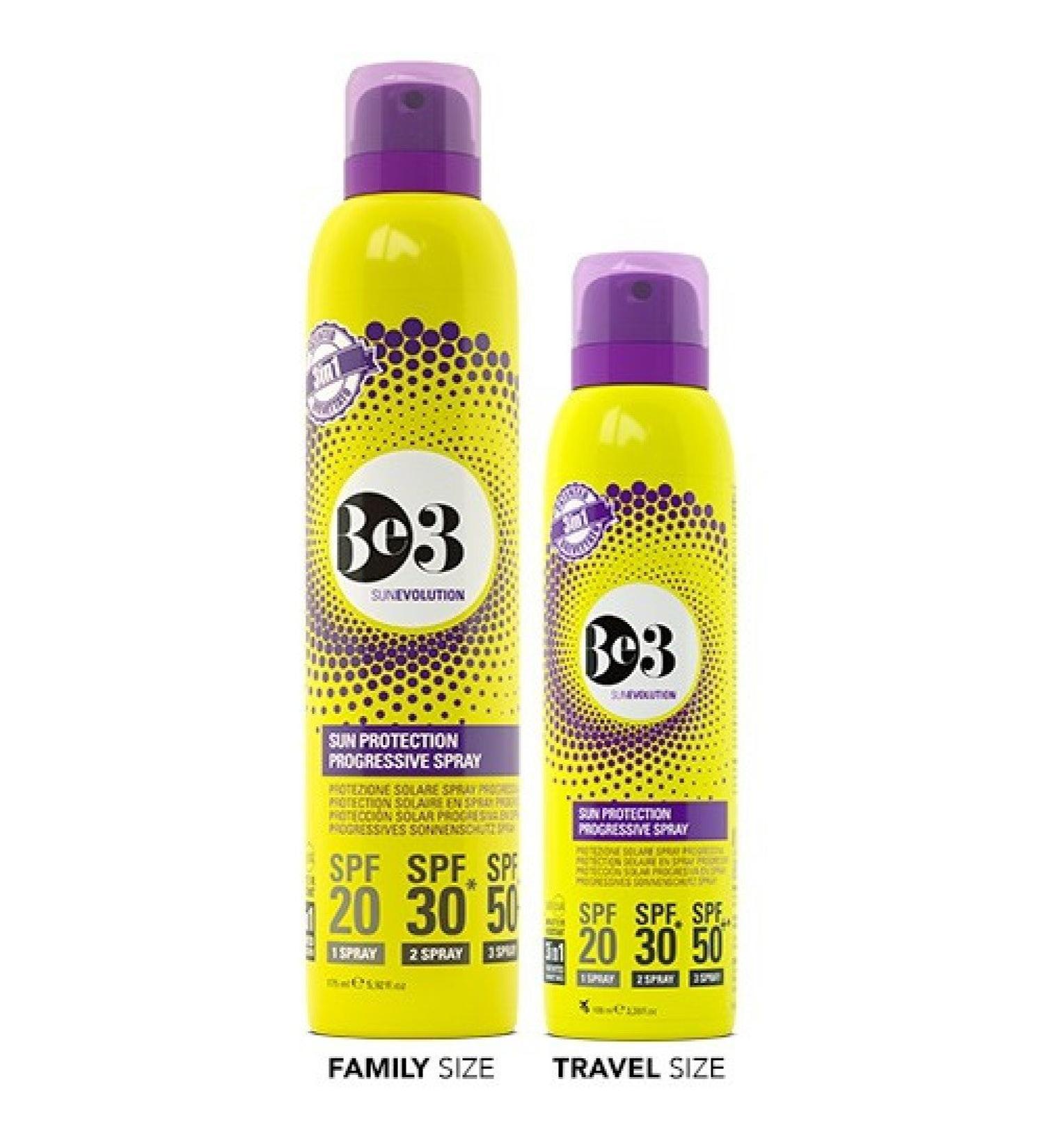 BE3 3-in-1 Sunscreen Adjustable Sun Protection Spray (SPF 20 SPF 30 SPF 50) 100ml transparent