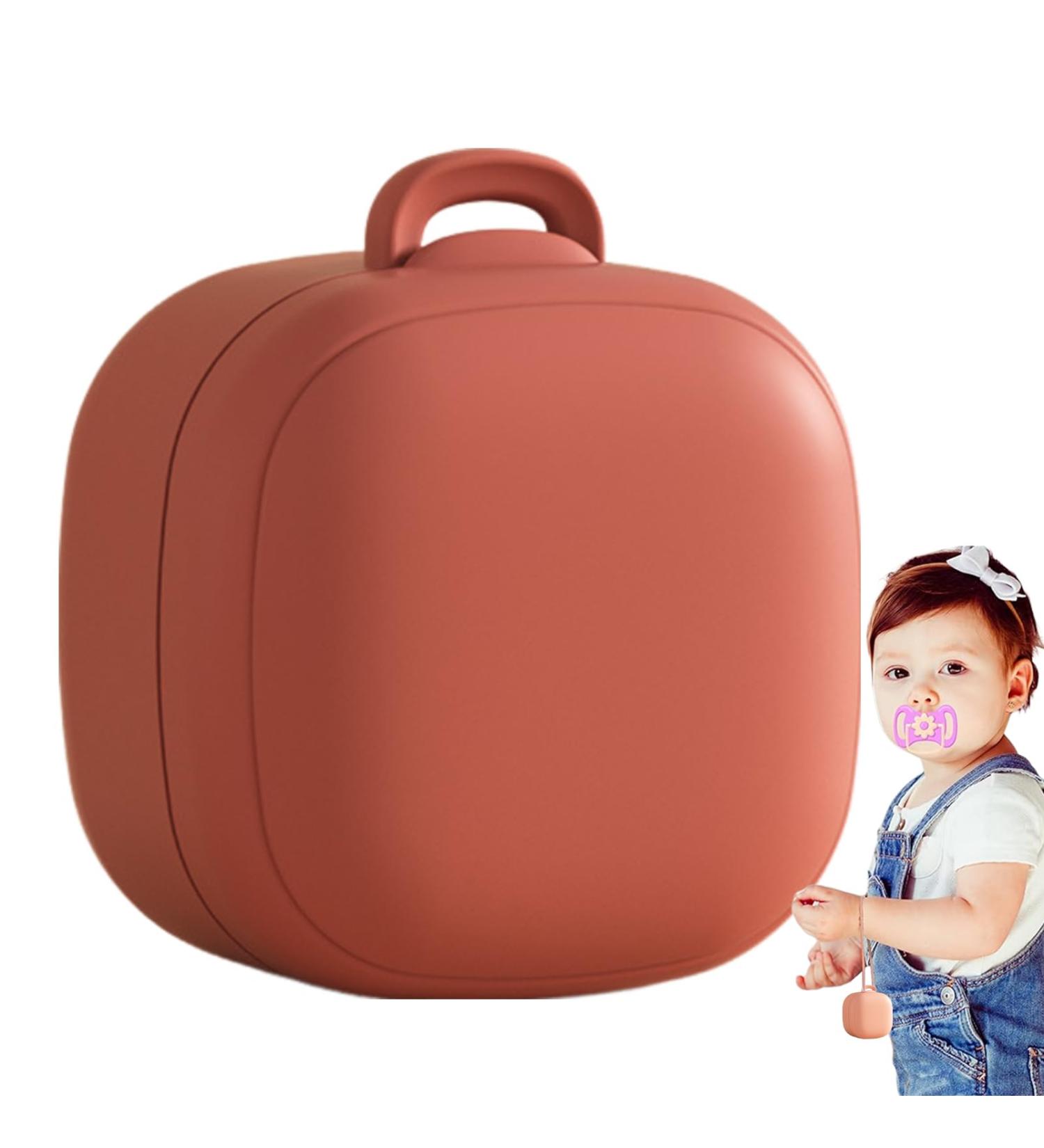 Portable Silicone Pacifier Bag for Babies - Travel-Friendly Pacifier Holder in Bright Red | Ideal for Diaper Pockets - Buy Online on GoSupps.com
