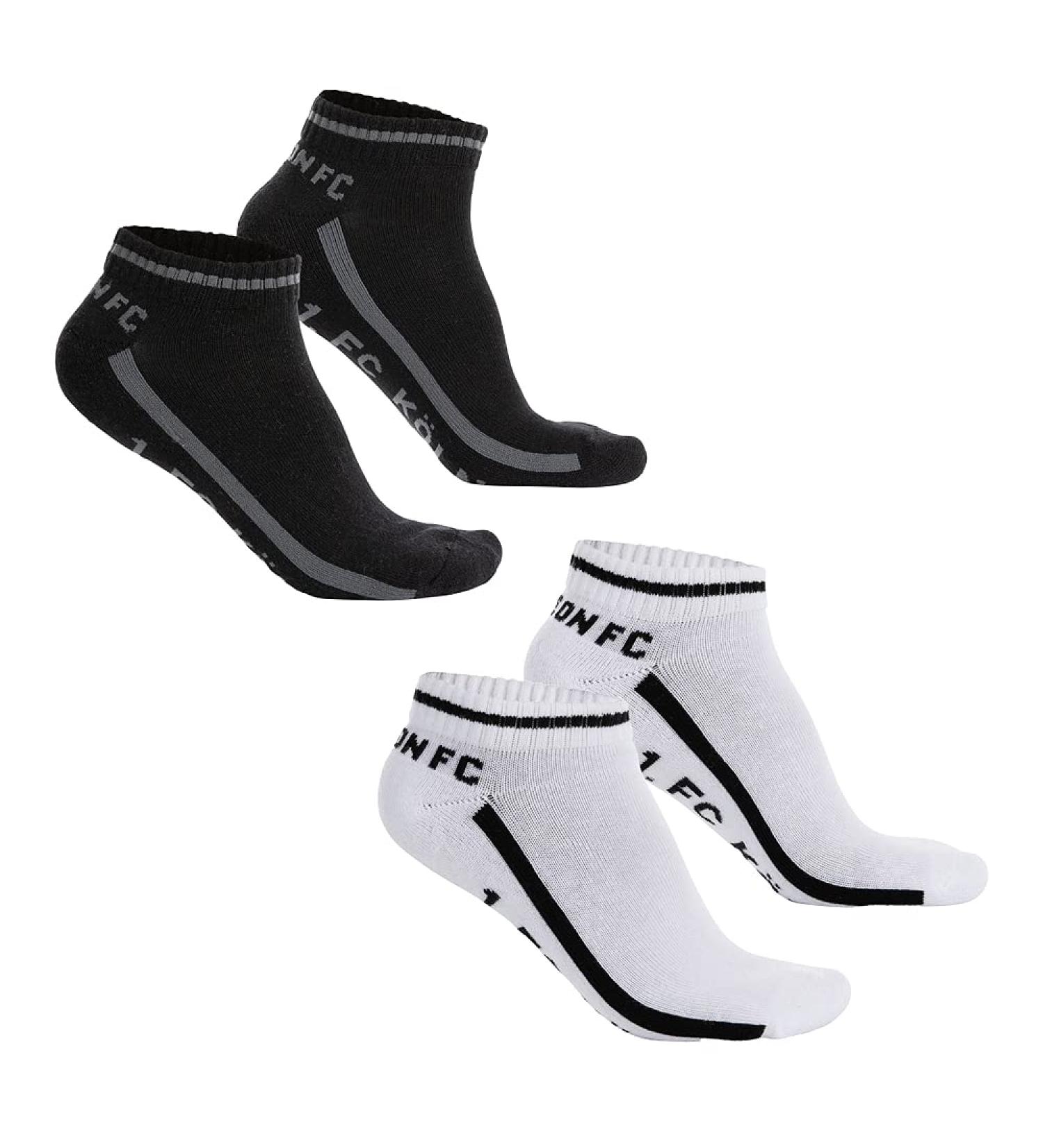 1. FC K ln set of 2 sneaker socks size 39-46 43-46 black white