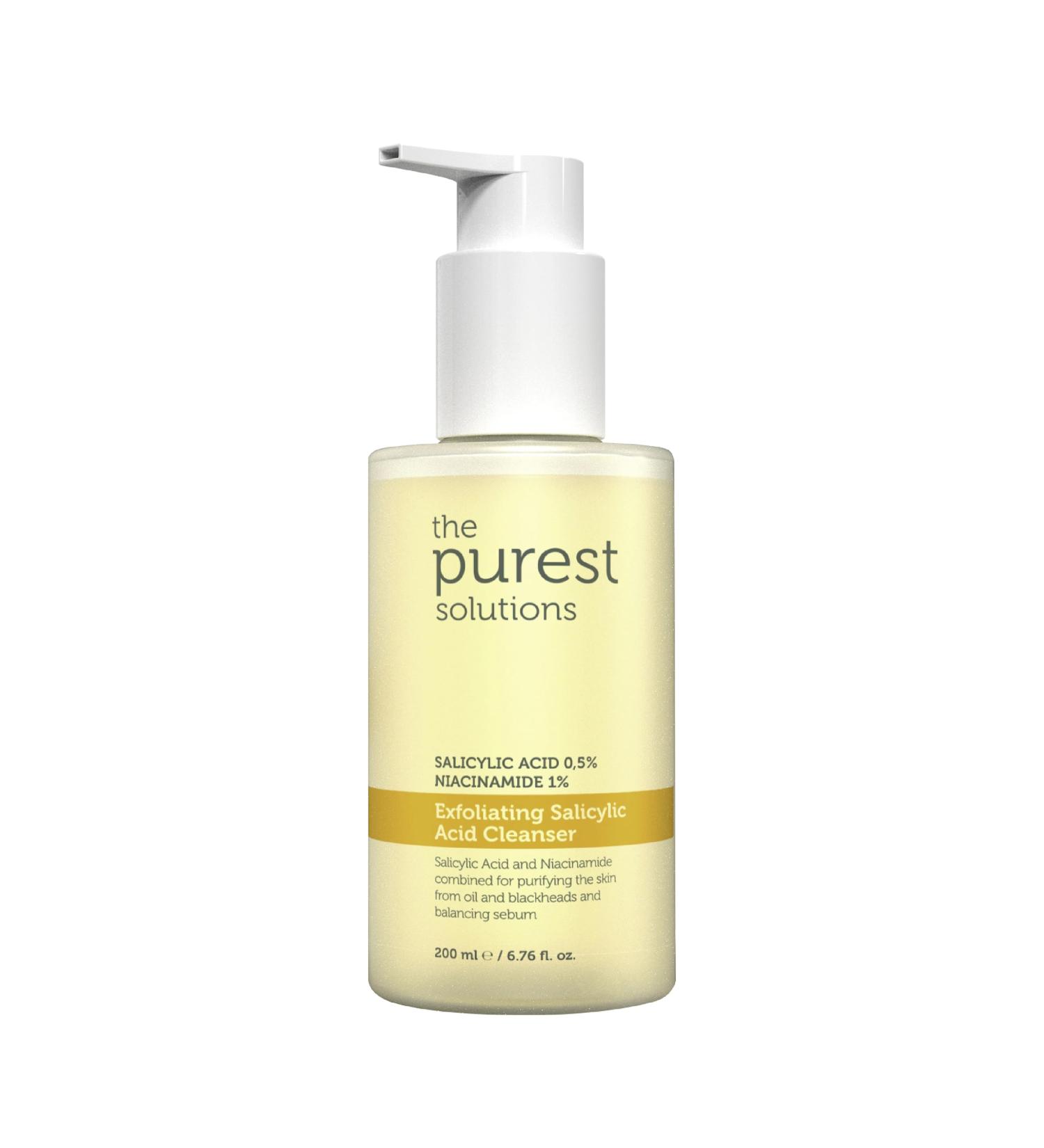 The Purest Solutions Exfoliating Salicylic Acid Cleanser Facial Cleanser (0 5% Salicylic Acid & 1% Niacinamide) - For Oily/Combination Skin - Reduces Pimples and Acne Prone - Vegan (200 ml) - Buy Online on GoSupps.com