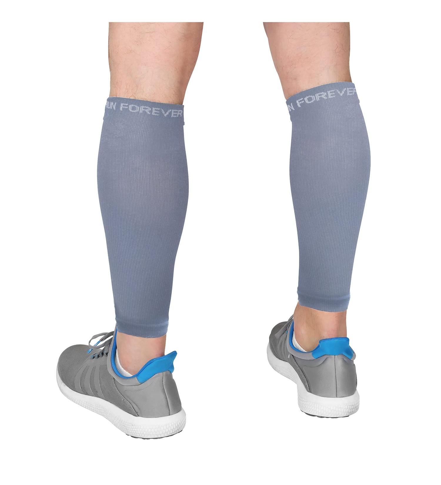 Waden Compression Stockings for Men & Women | Footless Compression Cuff for Shin Splints & Varicose Veins - Gray S - Buy Online on GoSupps.com