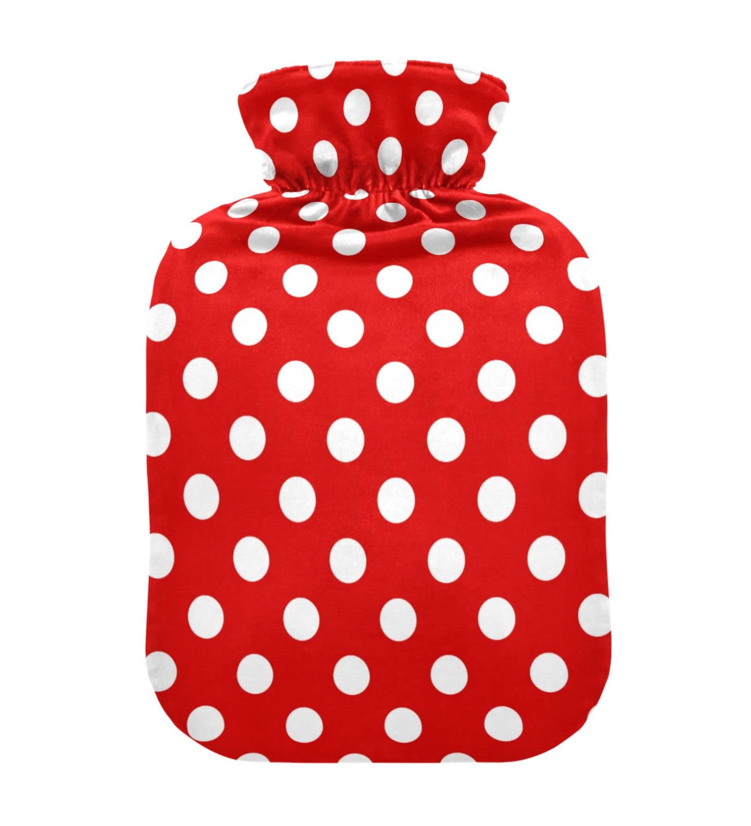 Red Hot Water Bottle with Dotted Cover | Pain Relief Heat Pack for Headache & Back Pain | 1L International Shipping - Buy Online on GoSupps.com