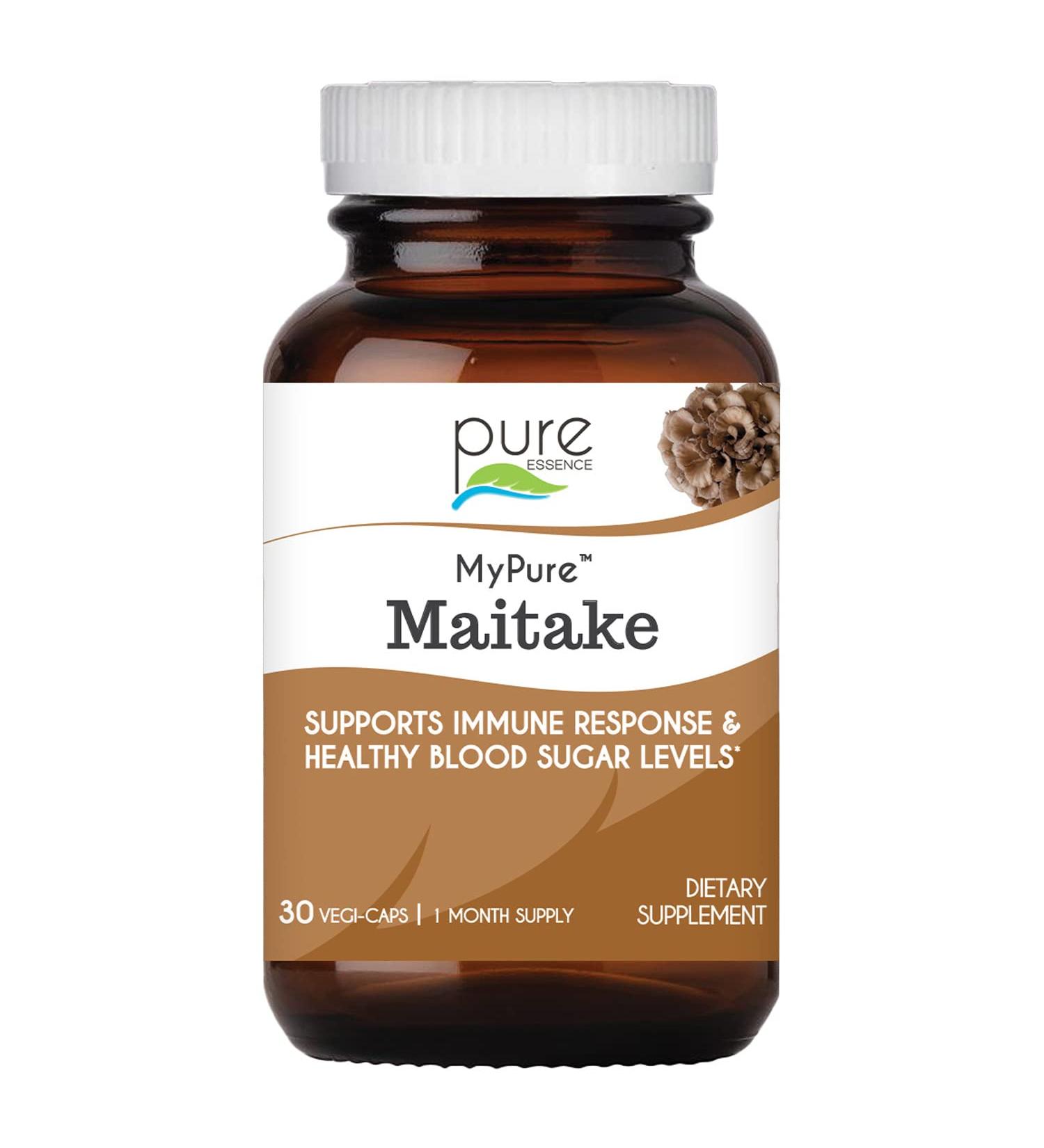 PURE ESSENCE LABS MyPure Maitake Mushroom Powder Supplement - Immune Support & Stress Relief for Energy Boost - 1 Month Supply - Buy Online on GoSupps.com