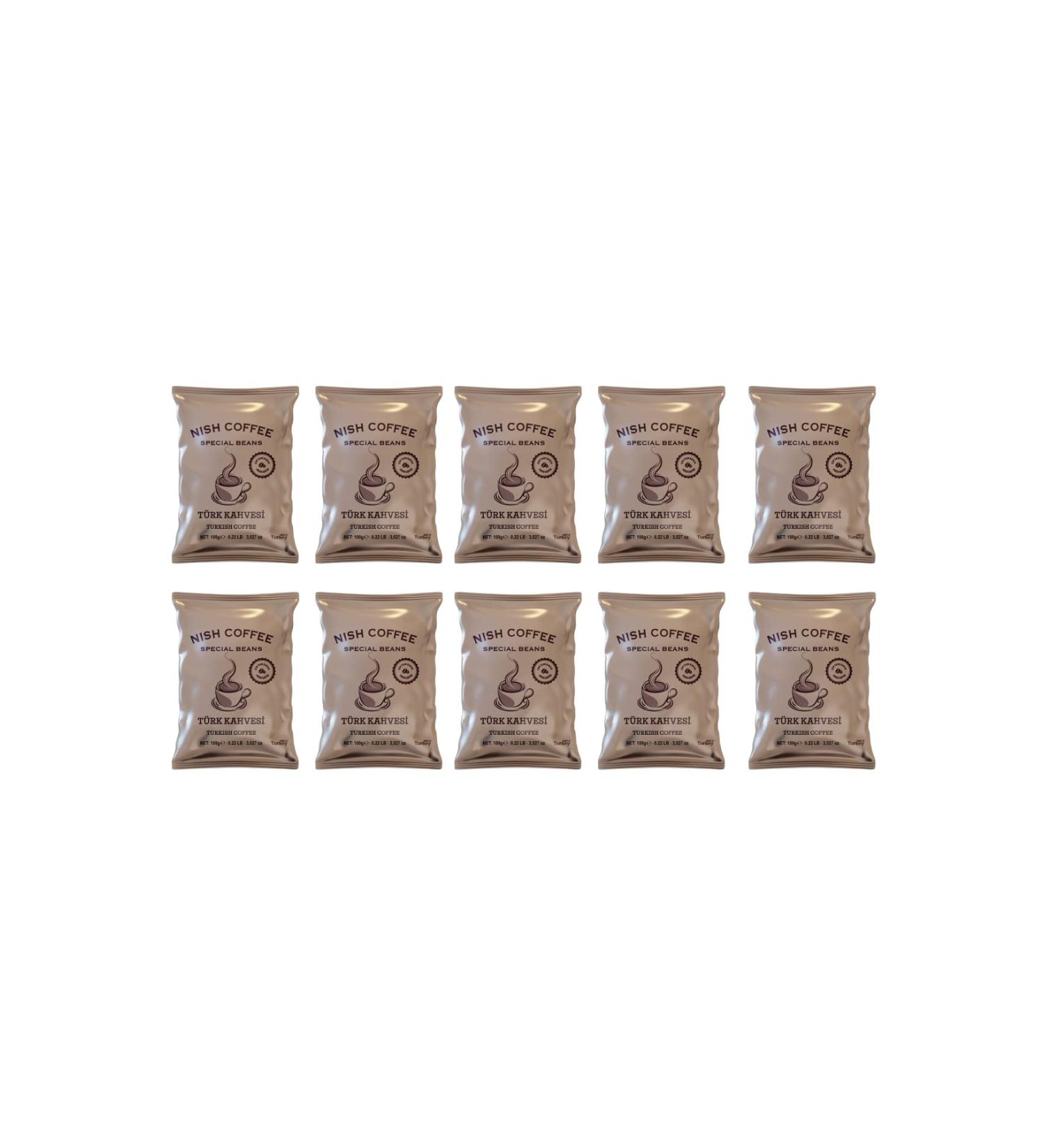Nish Turkish Coffee Set Of 10 (10 x 100 gm) - Buy Online on GoSupps.com