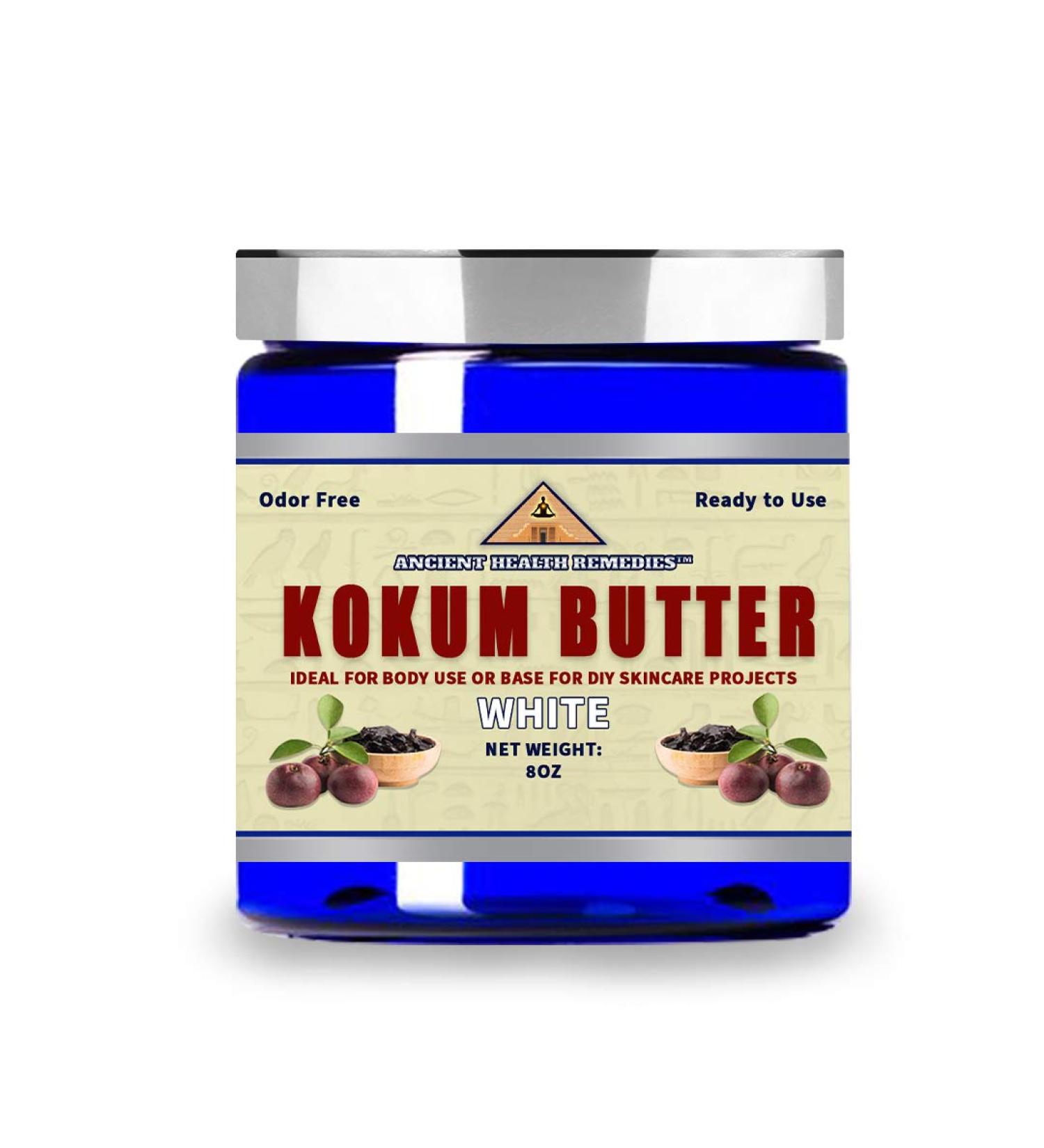ANCIENT HEALTH REMEDIES Cosmetic Grade PURE KOKUM BUTTER JAR/BLOCK. Bulk Odor Free Alternative to Raw Soft Butters. Ideal Hard Base for DIY Balms Creams Candle and Hand Creams (INDIA) (8 OZJAR) - Buy Online on GoSupps.com