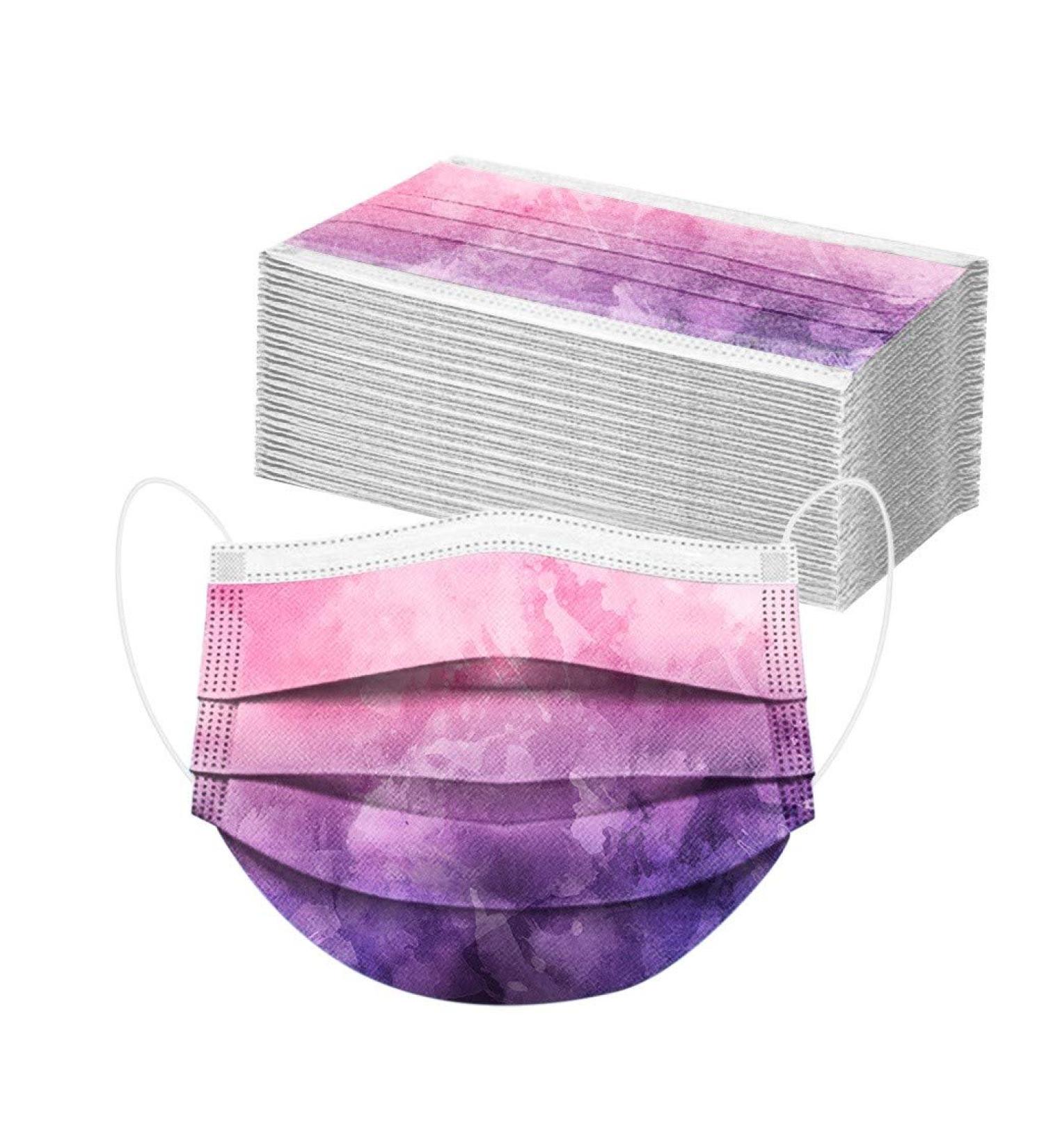 DeaamyGly 50-Pack Colorful 3-Layer Disposable Face Masks - Breathable Neck Gaiter for Adults - Buy Online on GoSupps.com