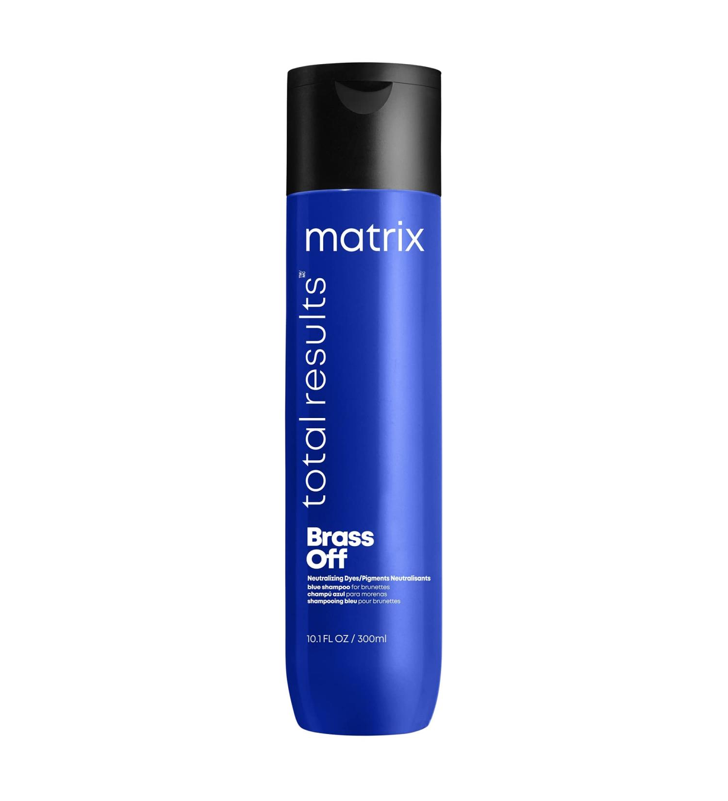 Matrix Total Results Brass Off Blue Shampoo 10.1 Fl Oz | Neutralizes Brassy Tones in Lightened Brunettes | Color Depositing Shampoo for Color Treated Hair - Buy Online on GoSupps.com