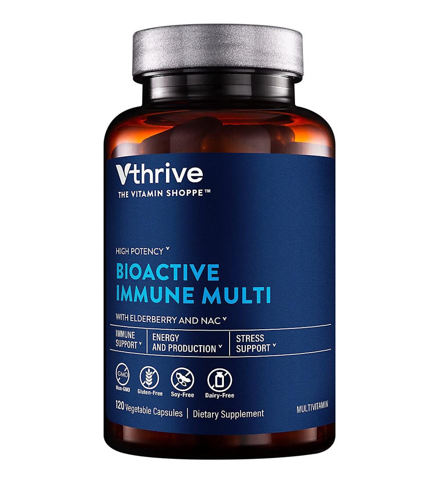 Vthrive Bioactive Immune Multivitamin with Elderberry NAC - 120 Vegetable Capsules - Buy Online on GoSupps.com