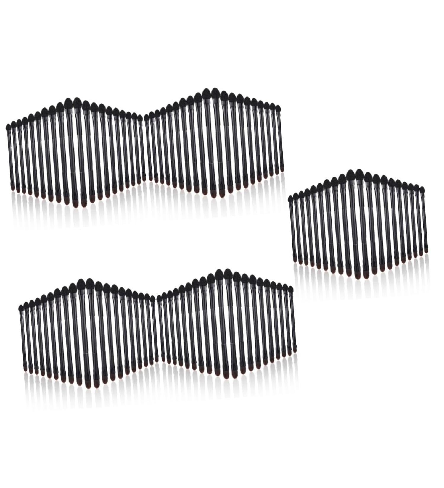 Healeved 100 Pcs Double Eye Shadow Makeup Women Makeup Brush Women Eye Shadow Brush Makeup Sponge Nylon Black - Buy Online on GoSupps.com