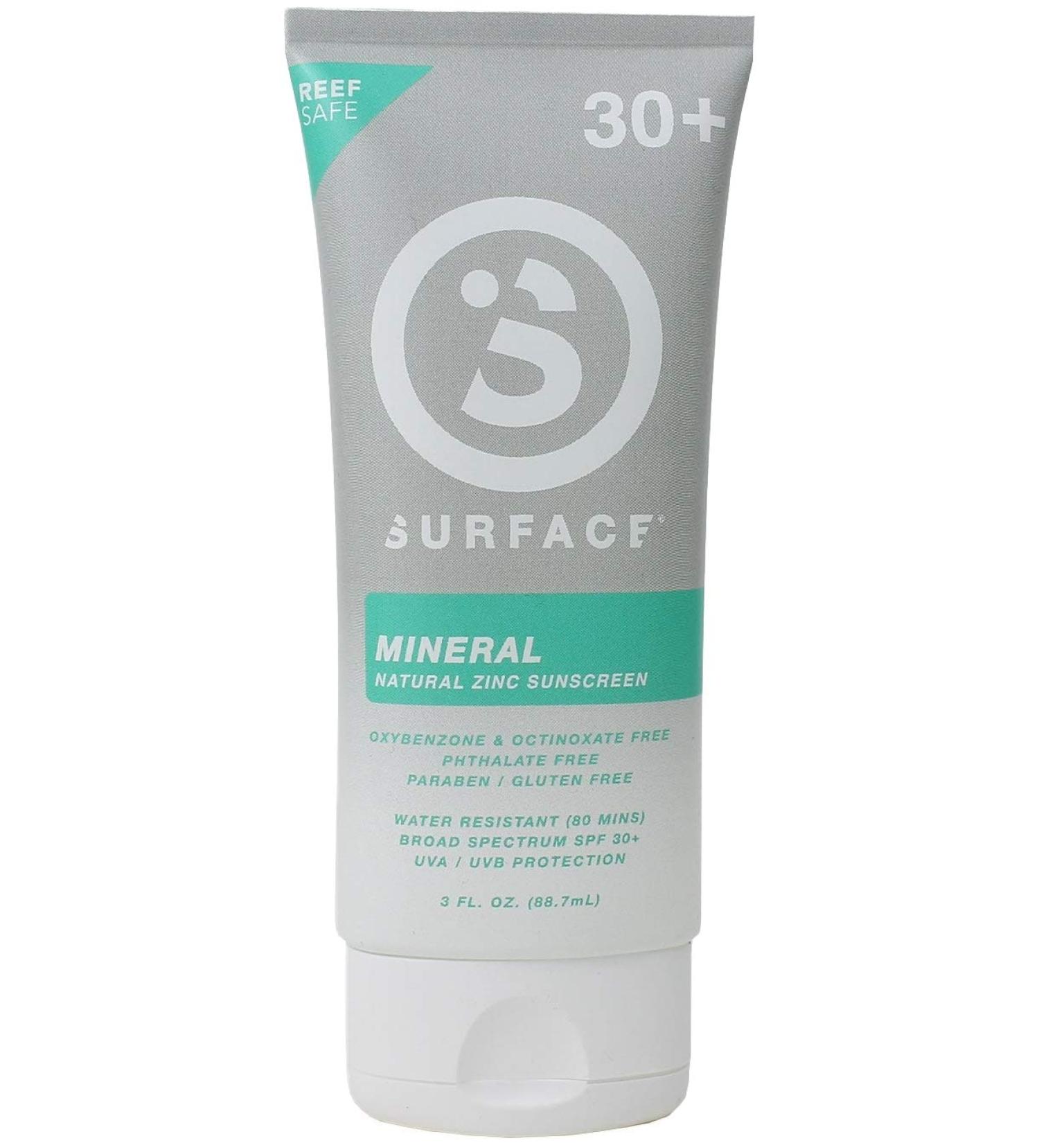Surface Body Lotion With Spf 30 - Water Resistant Reef Friendly Sunscreen Travel Size - Sun Tanning Lotion - Hypoallergenic Non-Nano Zinc Oxide - Sun Blocker Lotion - Broad Spectrum UVA/UVB Protection 1 Count Non-Tinted