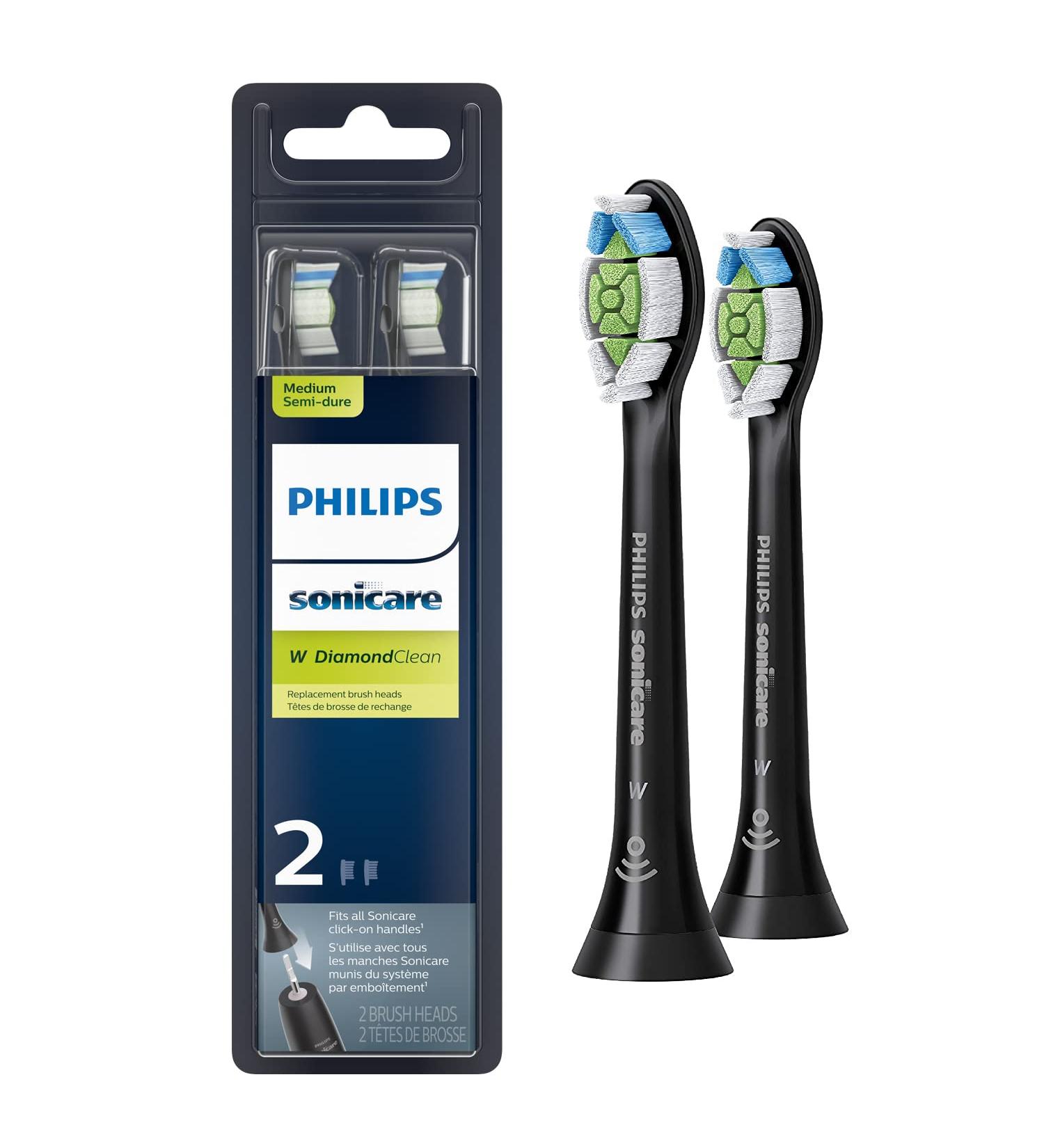 Philips Sonicare DiamondClean Black Toothbrush Heads - HX606295, 2-Pack - Buy Online on GoSupps.com