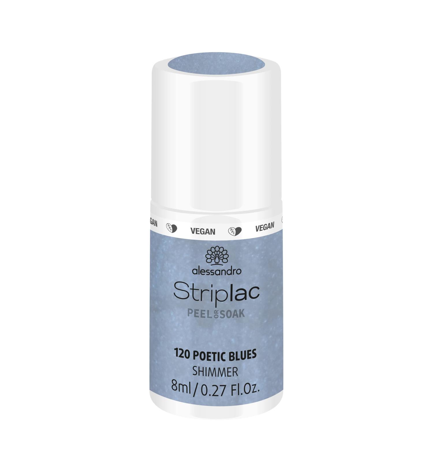 Alessandro Striplac UV Nail Polish - Poetic Blues | Vegan Peel-Off Long-Lasting | 8 ml - Buy Online on GoSupps.com