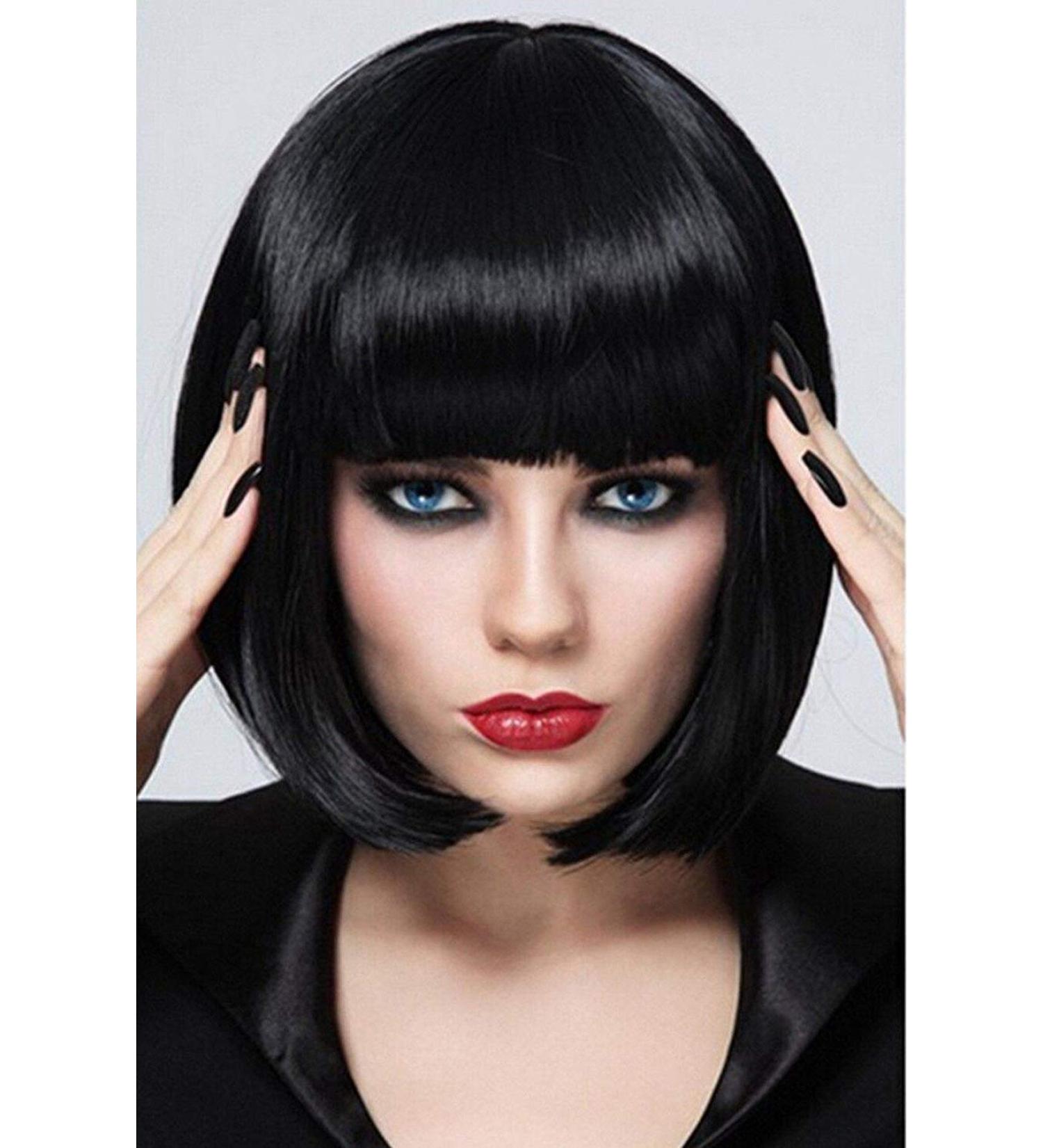 Mildiso Black Short Bob Wig - 12 Inch Synthetic Colorful Cosplay & Daily Wear Wig for Women - Natural Look Hair - Buy Online on GoSupps.com