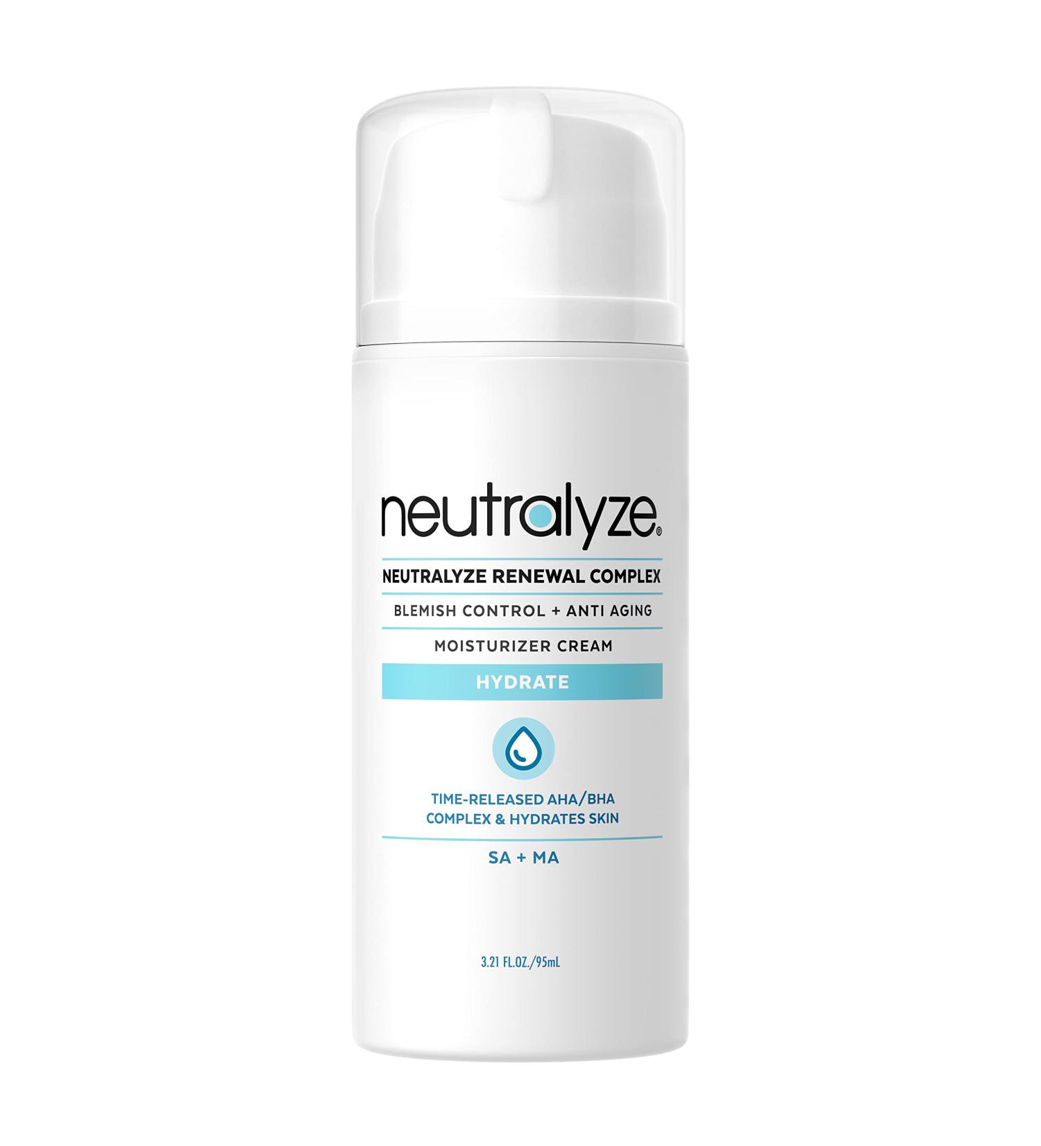 Neutralyze Renewal Complex Acne Moisturizer for Face - 2% Mandelic & Salicylic Acid Cream - Acne Prone Skin - 90+ Day Supply - Buy Online on GoSupps.com