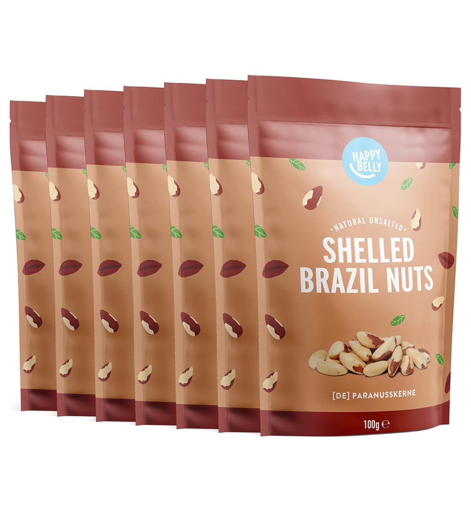 Buy Happy Belly Brazil Nuts - Unsalted 100g Pack of 7 | International Shipping Available - Buy Online on GoSupps.com