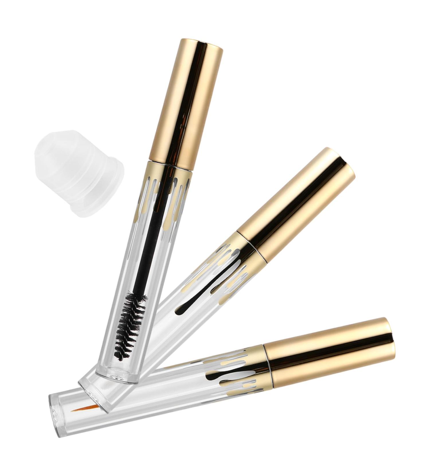 Outanaya 3pcs Makeup Bottle Empty Eyeliner Bottle Mascara Clear Mascara Tube Lip Gloss Clear Golden Plastic - Buy Online on GoSupps.com