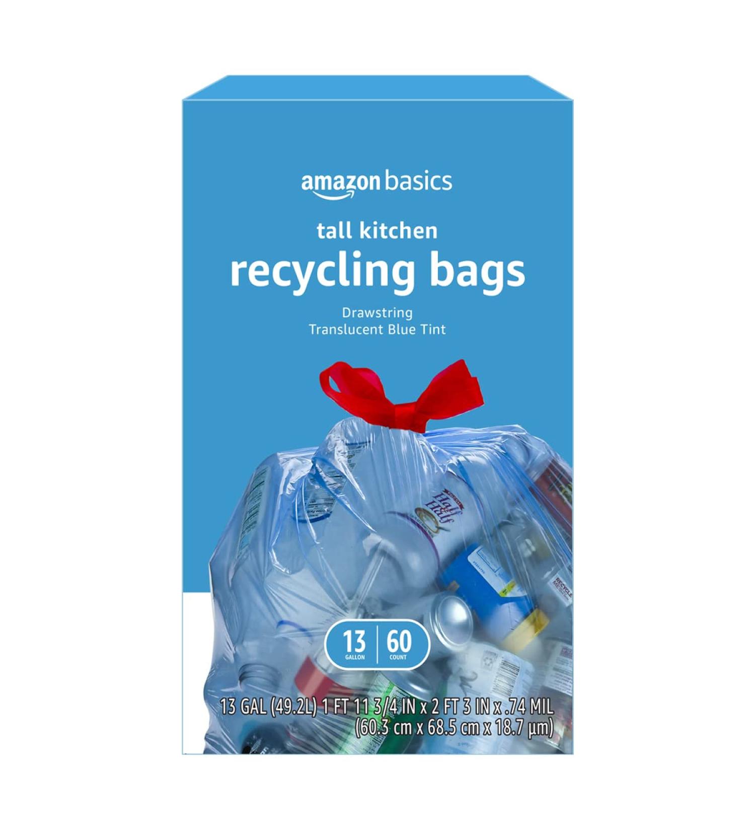 Amazon Basics 13 Gallon Blue Recycling Trash Bags - Buy Online on GoSupps.com