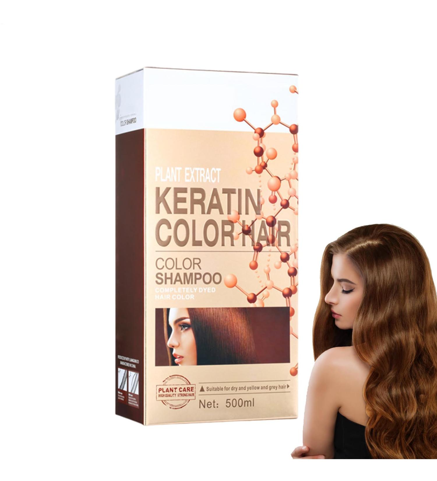 Zankie Silver gray hair color shampoo natural hair color shampoo 6in1 hair dye covers gray hair longlasting color shampoo for men and women for gray hair 500 ml - Buy Online on GoSupps.com