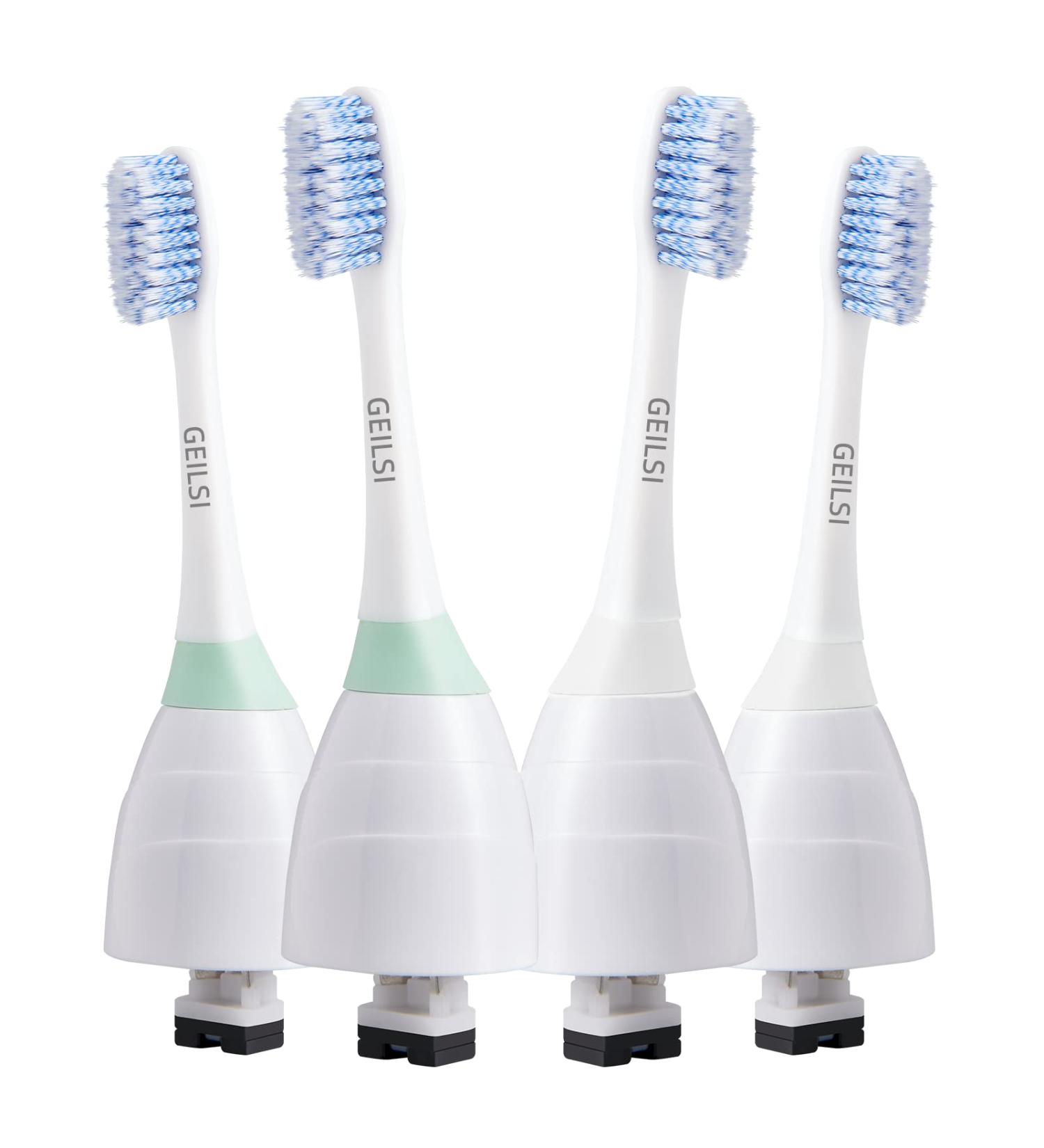 4 Pack Premium Replacement Toothbrush Heads Compatible with Philips Sonicare E-Series - Extra-Thin Spiral Tapered, Hygienic Cap Included - Buy Online on GoSupps.com