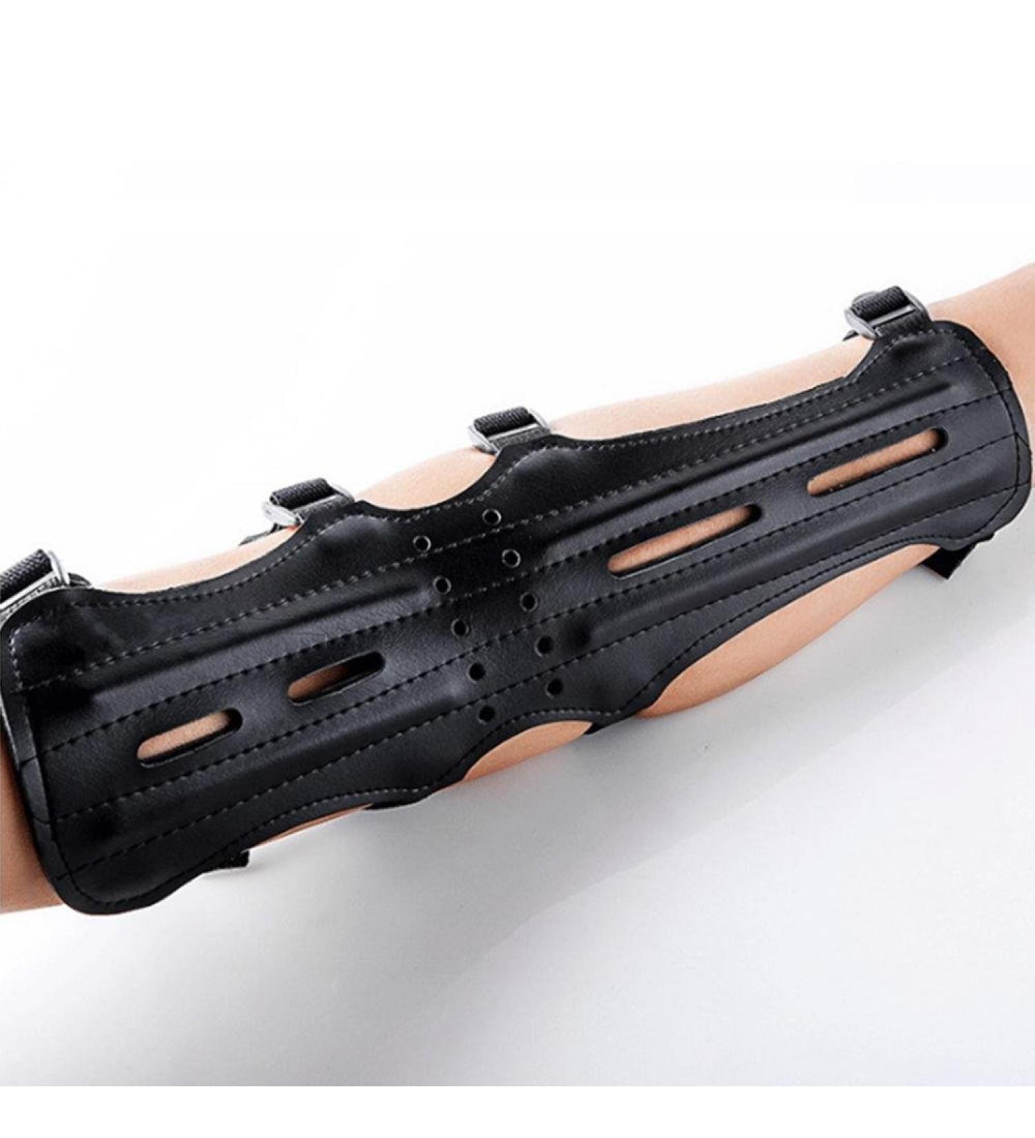 Archery Leather Arm Guard with 4 Straps - Forearm Protective Gear for Hunting and Bow Arrow - 1PCS - Buy Online on GoSupps.com