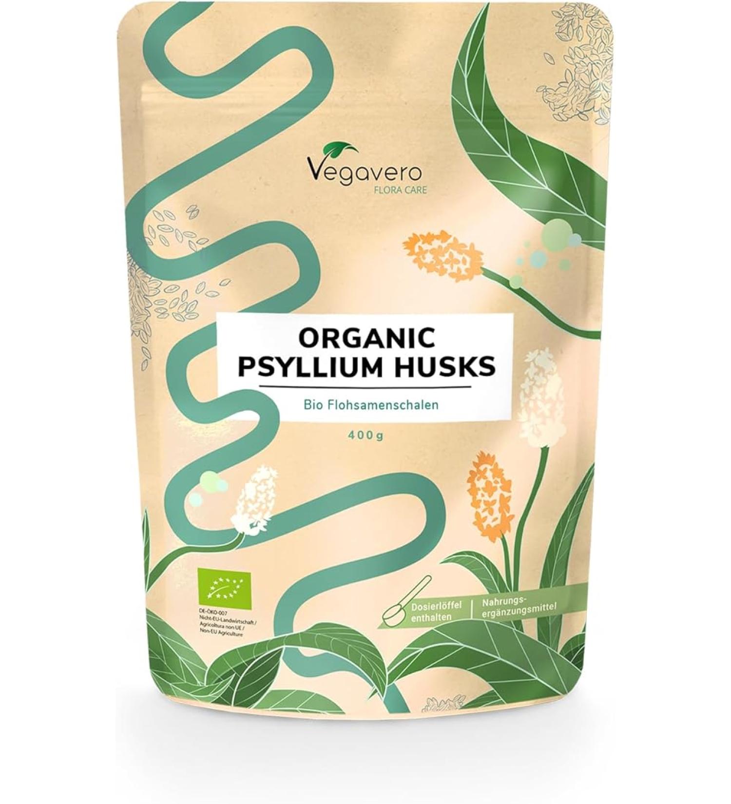 Vegavero Organic Psyllium Husk 5000 mg per dose Pure Natural Soluble Fiber Supplement - 14.1 Oz - Buy Online on GoSupps.com