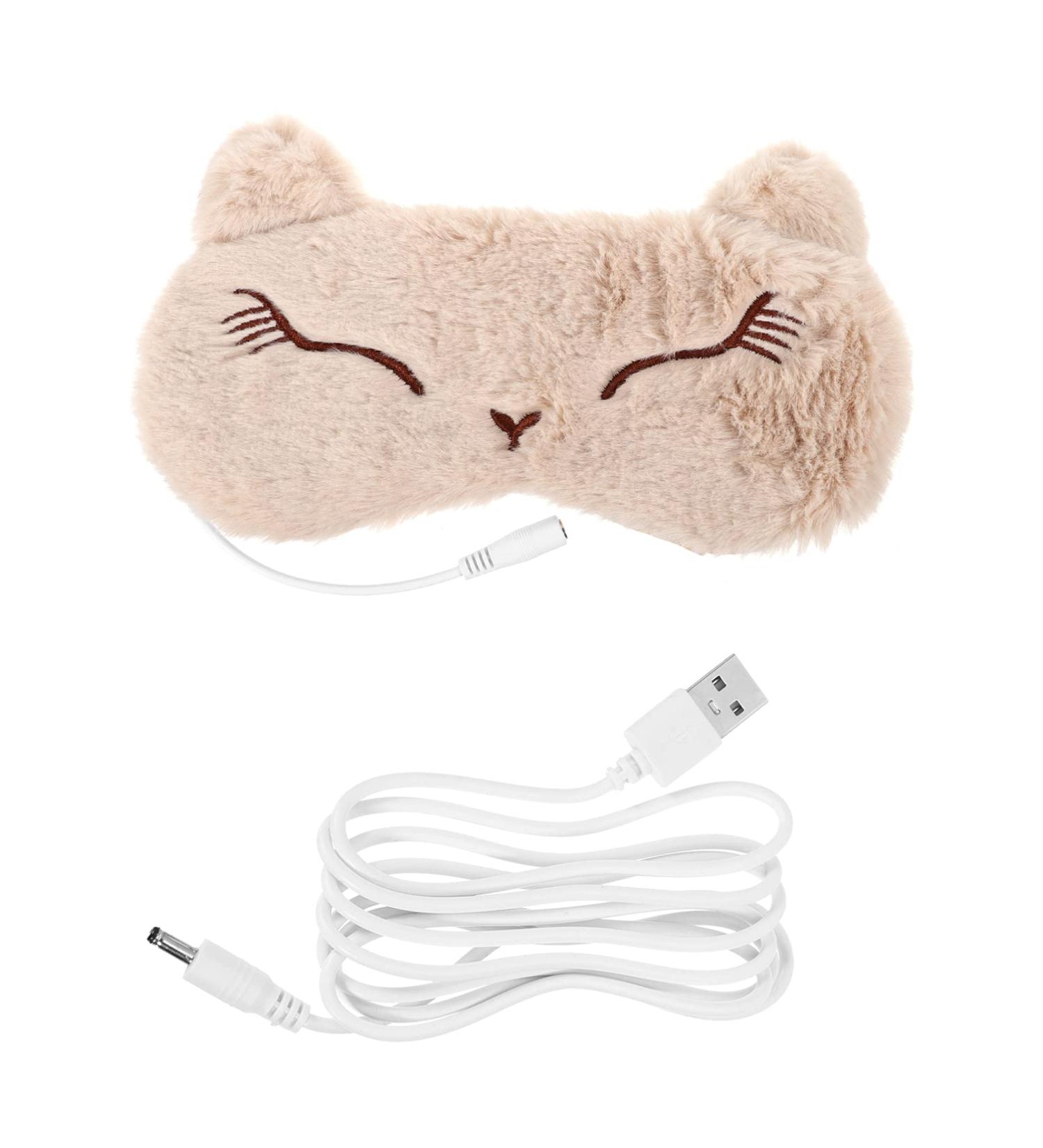 DOITOOL Heated Eye Cartoon USB Steam Warm Compress Eye Cover for Puffy Eyes - Khaki - Buy Online on GoSupps.com