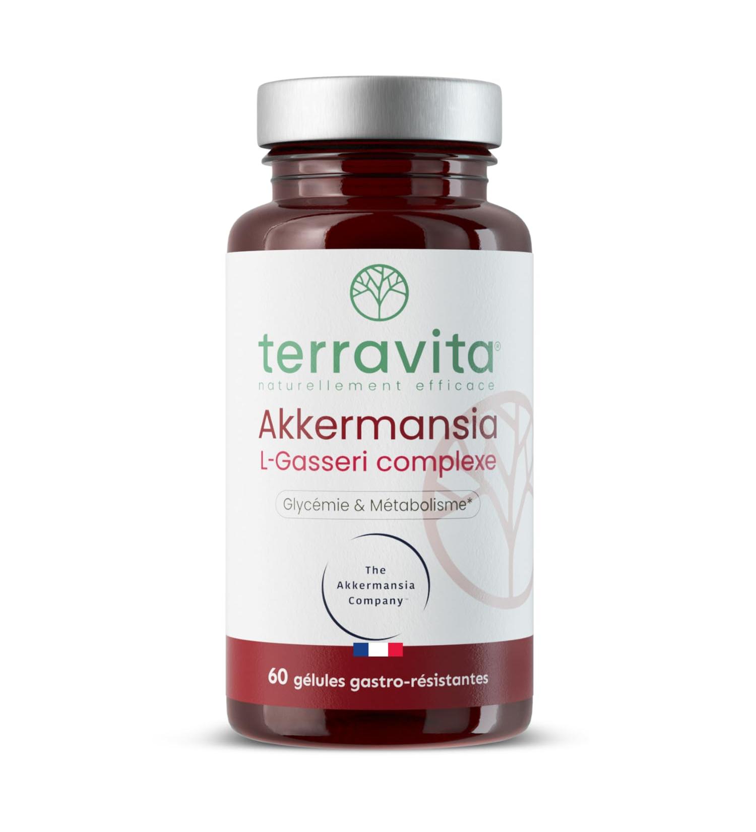 Akkermansia MucT 30 Milliards + L. Gasseri 10 Milliards | Avec Vitamine B1 et Chrome | R gulation Glyc mie + Digestion + Sati t | 60 G lules | Made in France | Terravita - Buy Online on GoSupps.com