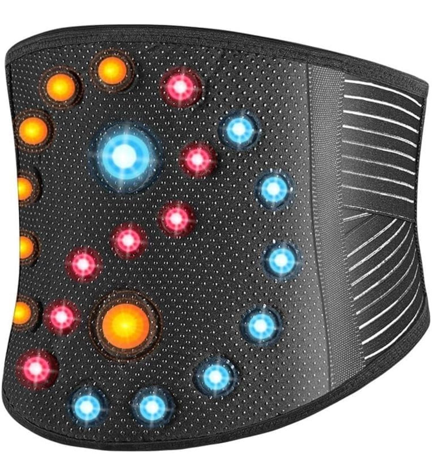 Wide Waist Support Belt for Back Pain Relief - Self-Heating Lumbar Support for Herniated Discs & Sciatica - Unisex Medium Size - Black - Buy Online on GoSupps.com