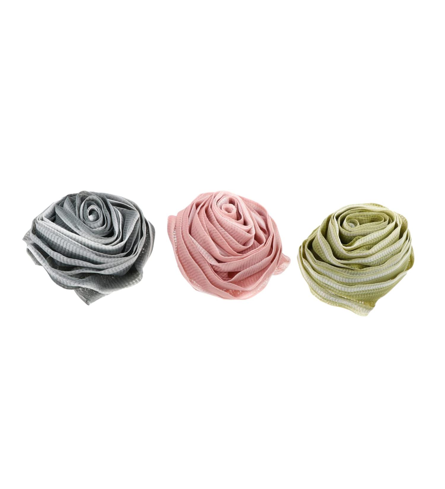 Angoily 3pcs Rose Bath Balls - Natural Loofah Body Scrubber & Shower Back Scrubber for Adults | High-Quality Bath Poufs & Brushes for Relaxing Bath Experience - Buy Online on GoSupps.com