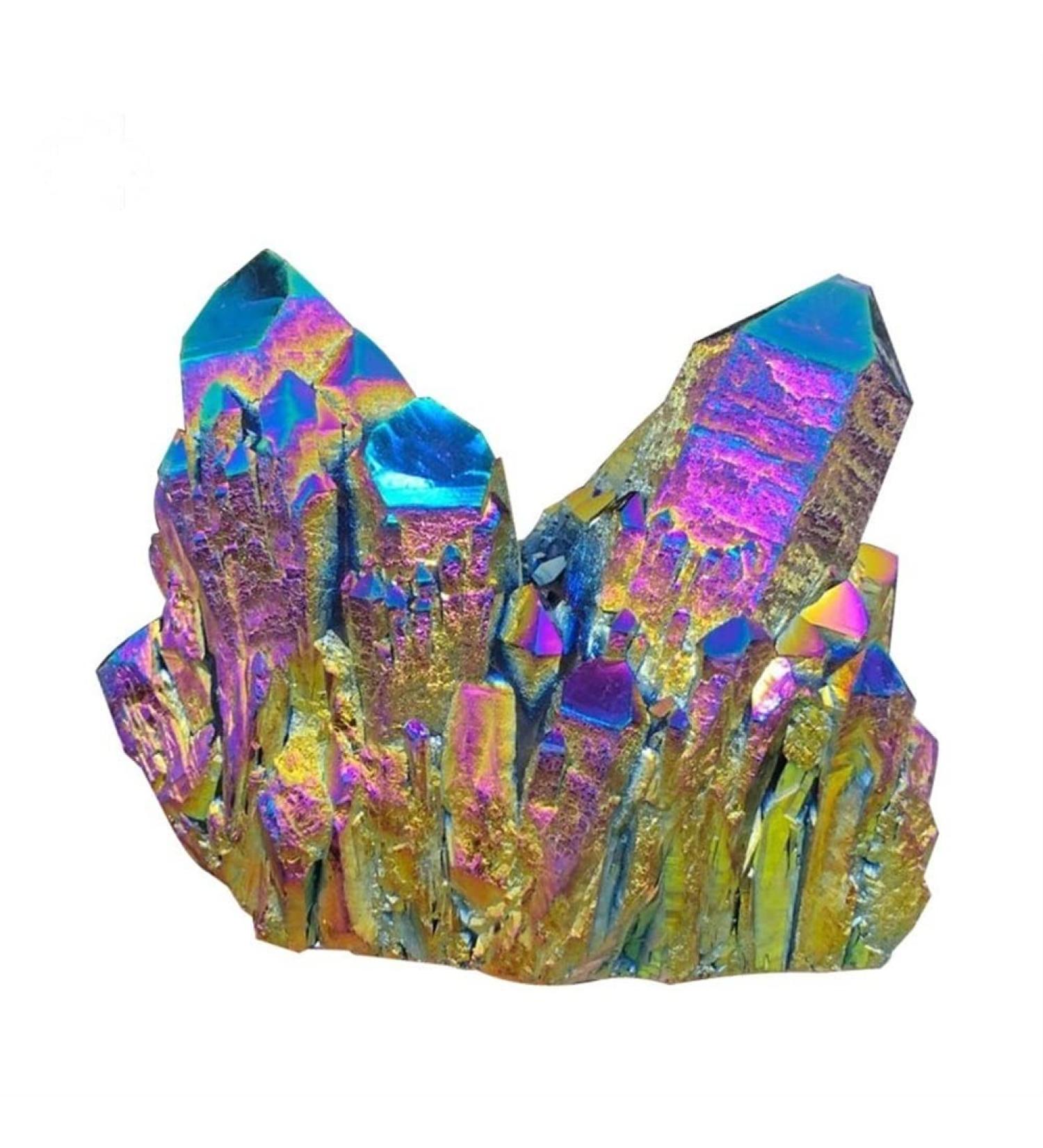 Home Decoration Electroplating Seven Rainbow Colorful Crystal Cluster Ornaments Original Stone Crystal Cluster Crystal (Size : 120g) - Buy Online on GoSupps.com