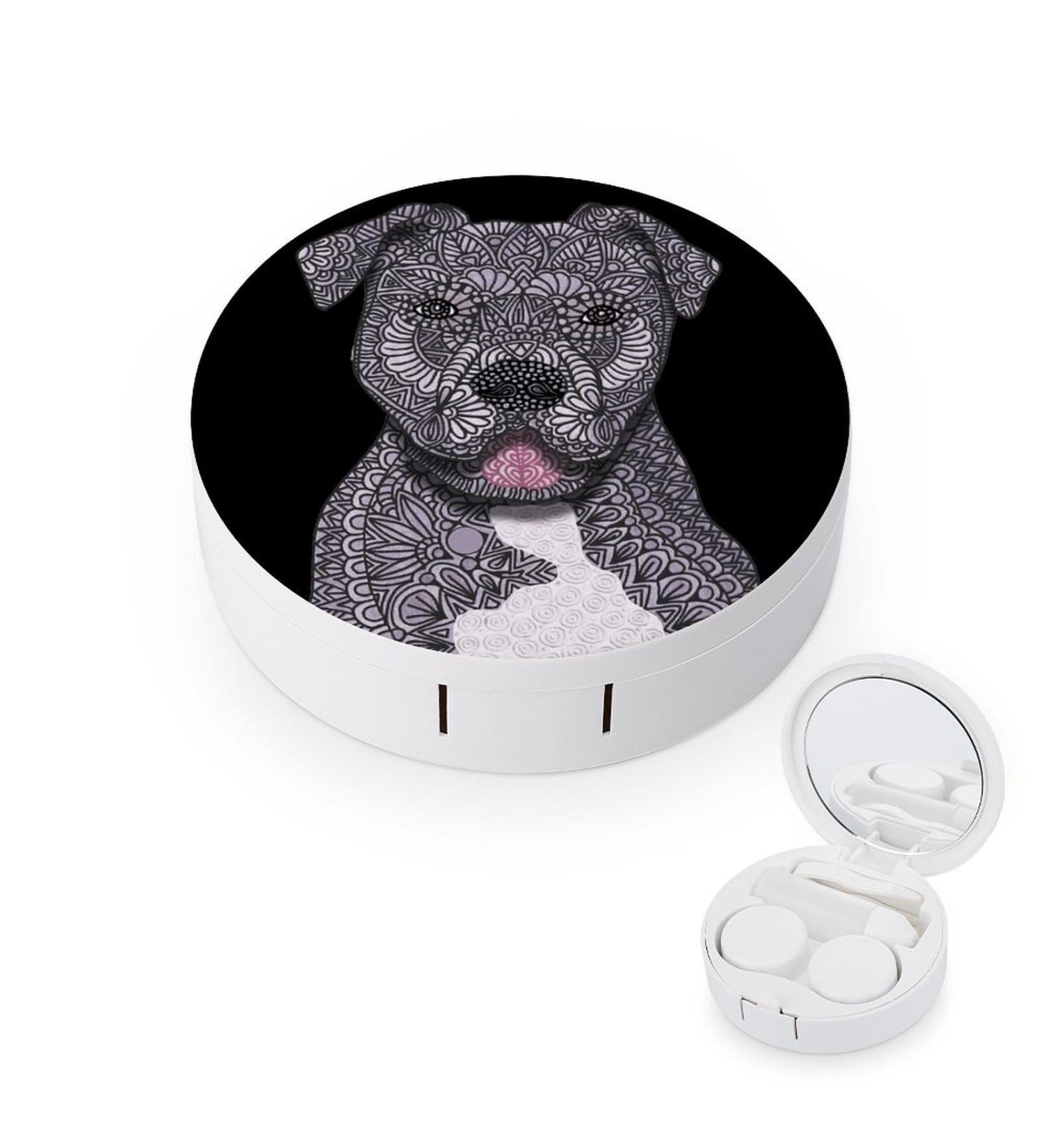 Junior Ethnic Bulldog Contact Lens Travel Kit | Portable Cute Contact Box with Mirror for Outdoor Use - Buy Online on GoSupps.com